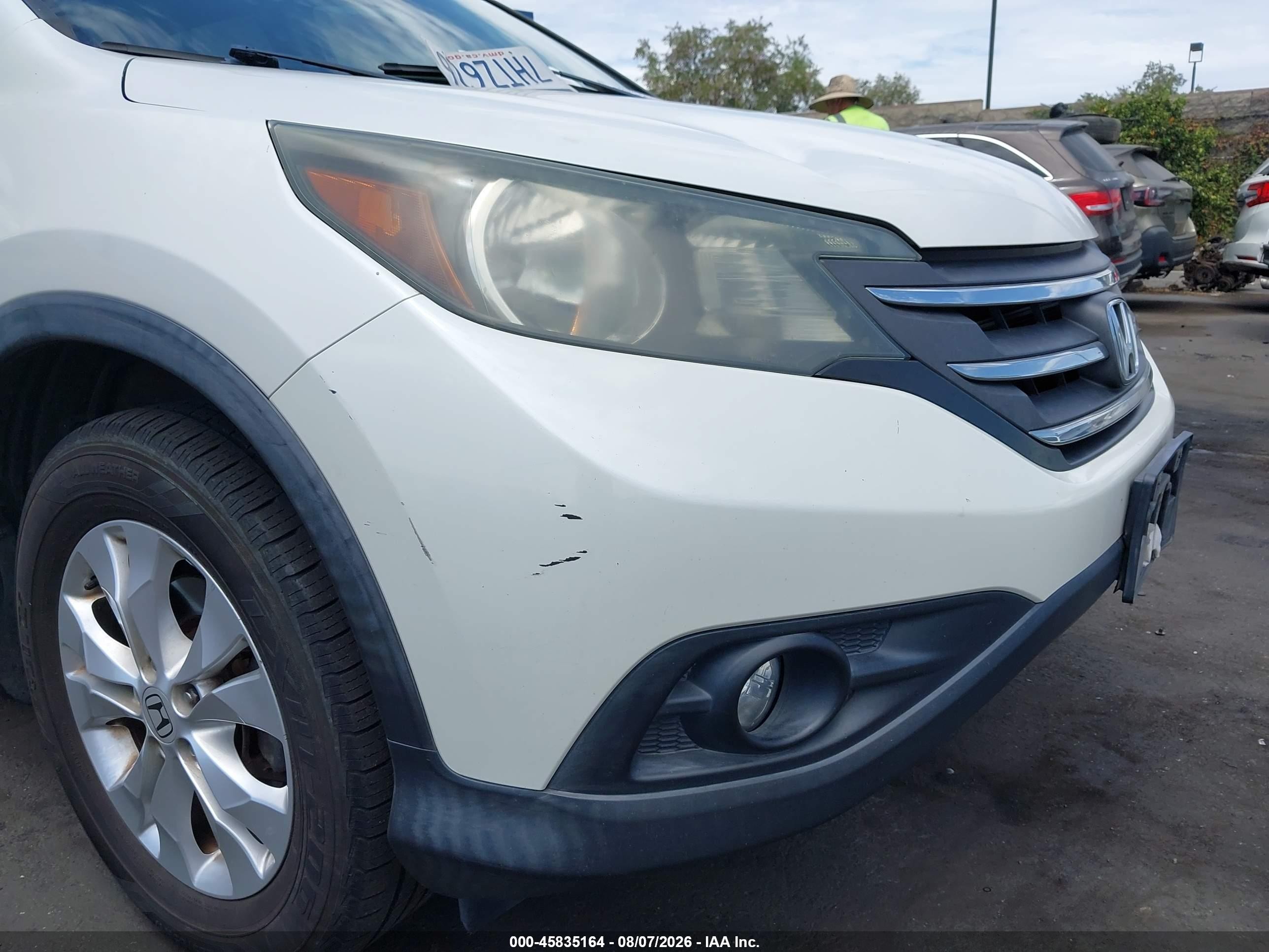 2014 Honda Cr-v Ex-l White vin: 5J6RM3H72EL044905