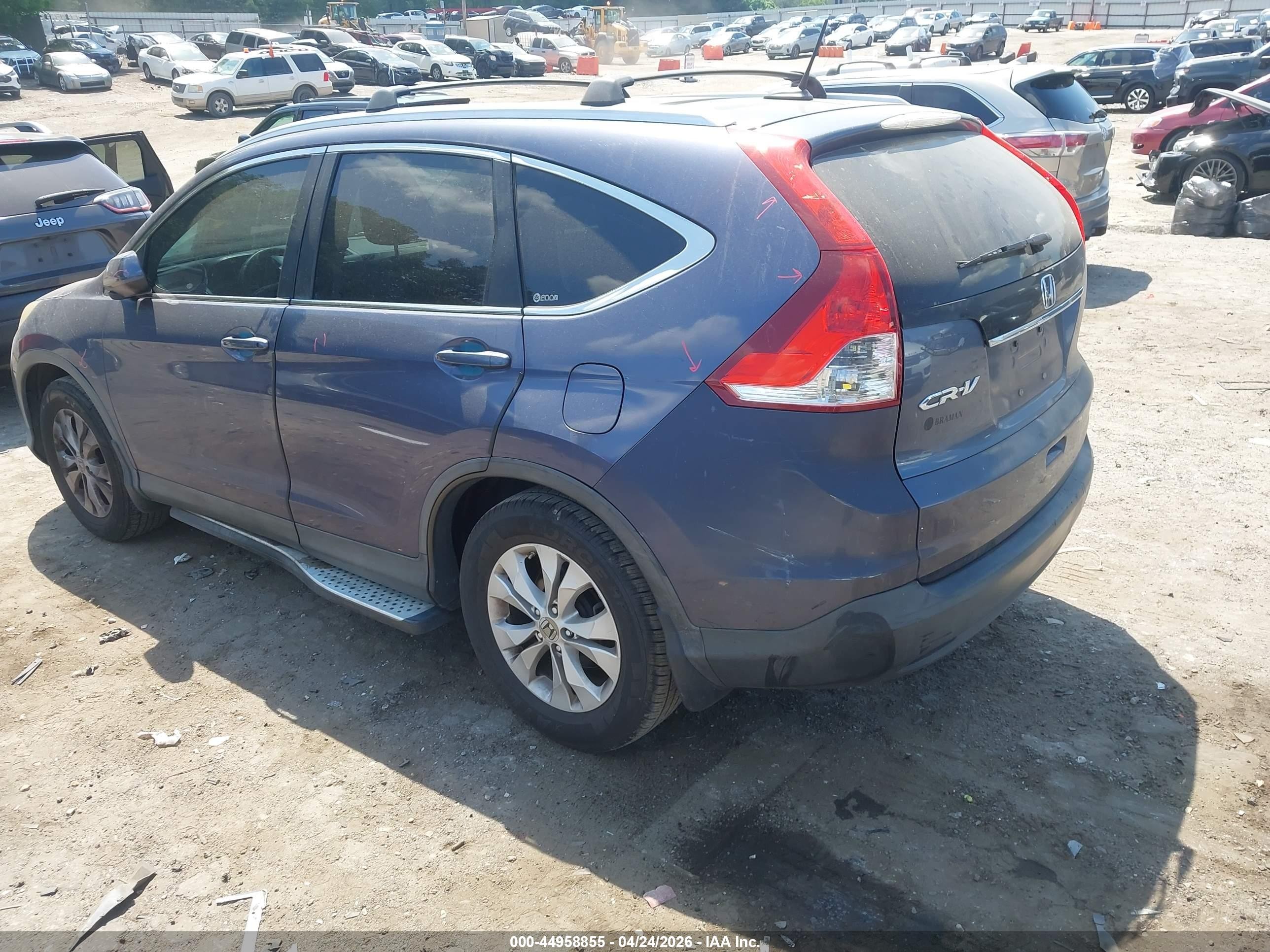 2012 Honda Cr-v Ex-l Dark Blue vin: 5J6RM3H73CL004555