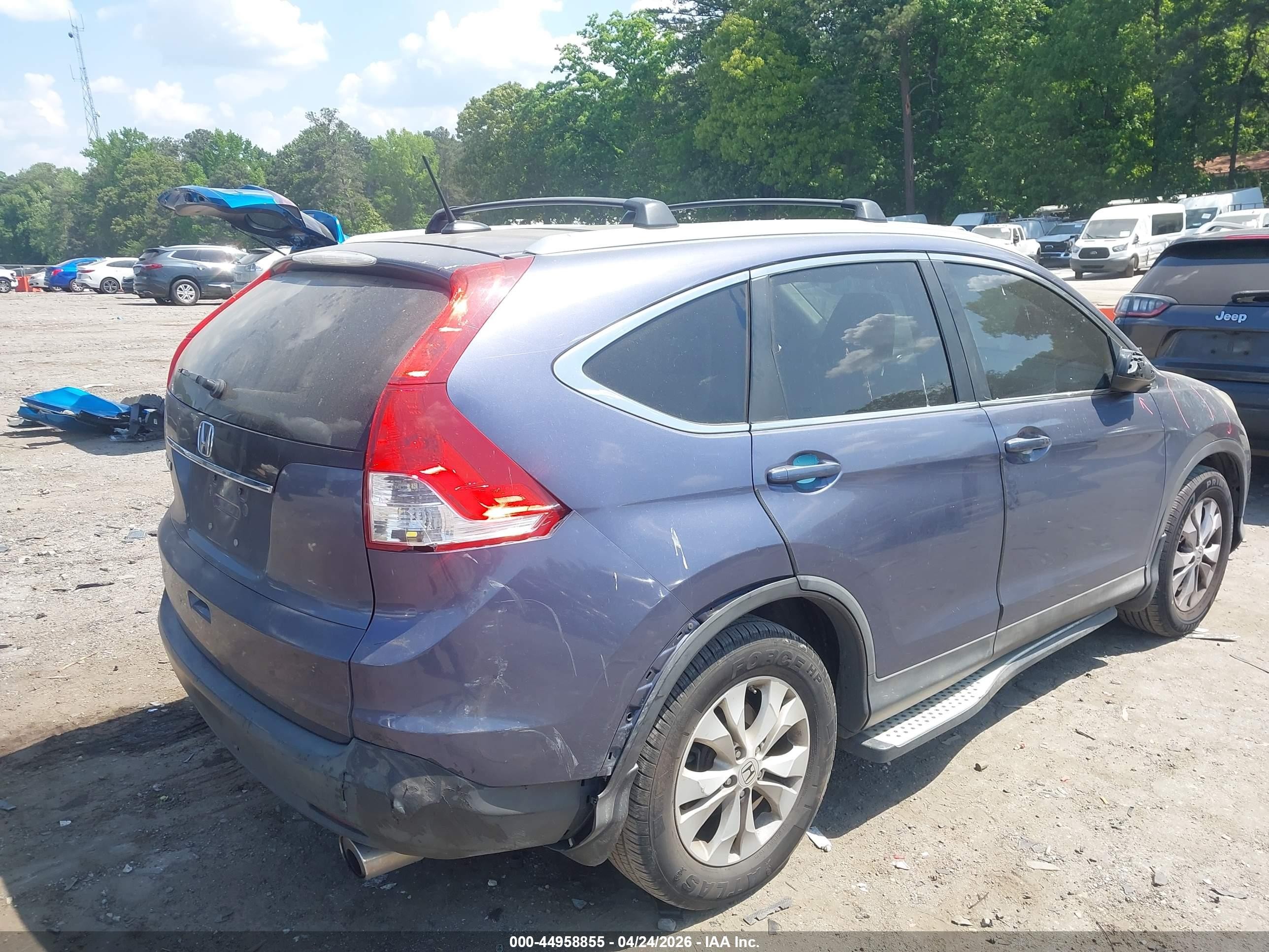 2012 Honda Cr-v Ex-l Dark Blue vin: 5J6RM3H73CL004555