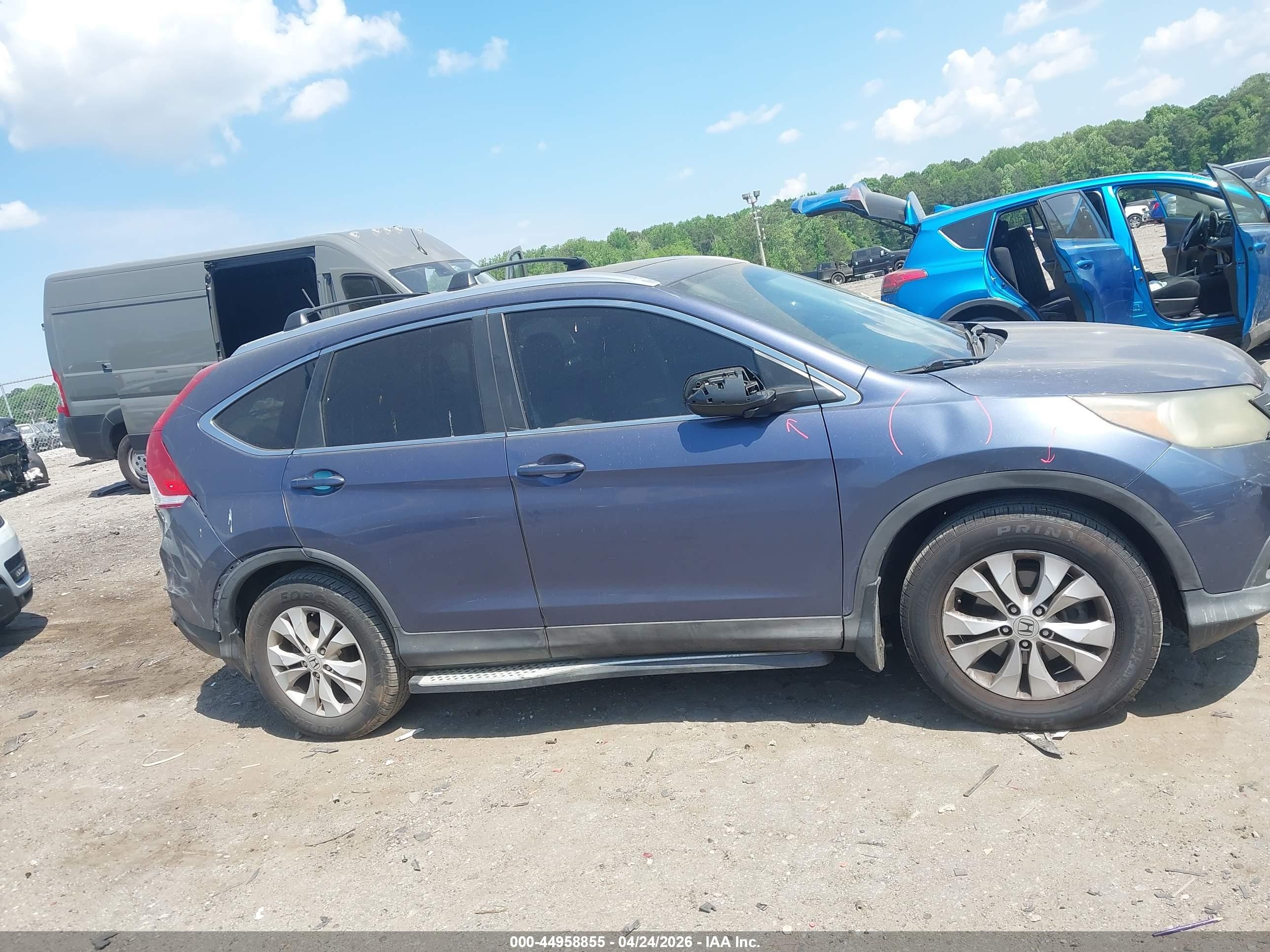 2012 Honda Cr-v Ex-l Dark Blue vin: 5J6RM3H73CL004555