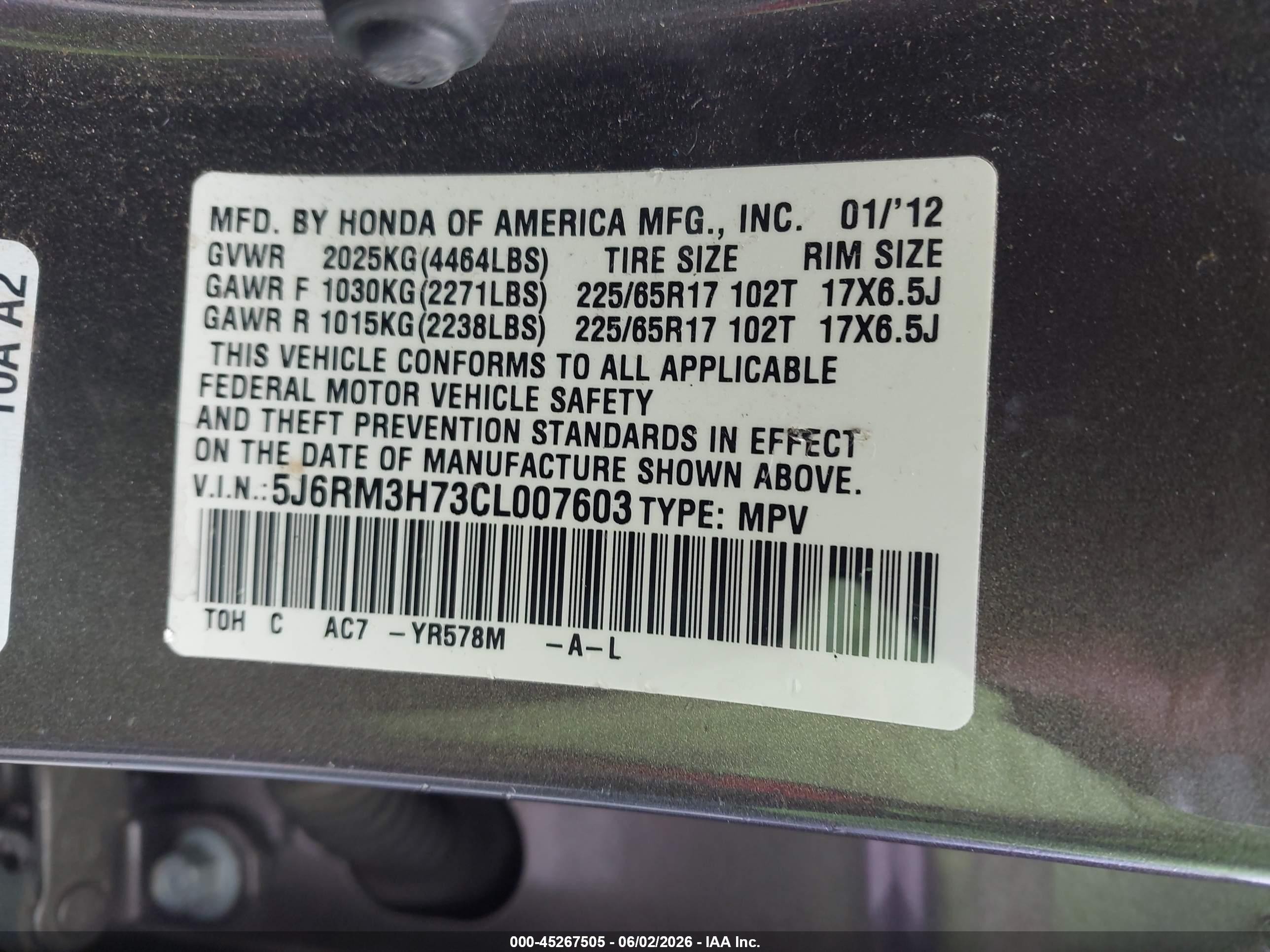 2012 Honda Cr-v Ex-l Brown vin: 5J6RM3H73CL007603
