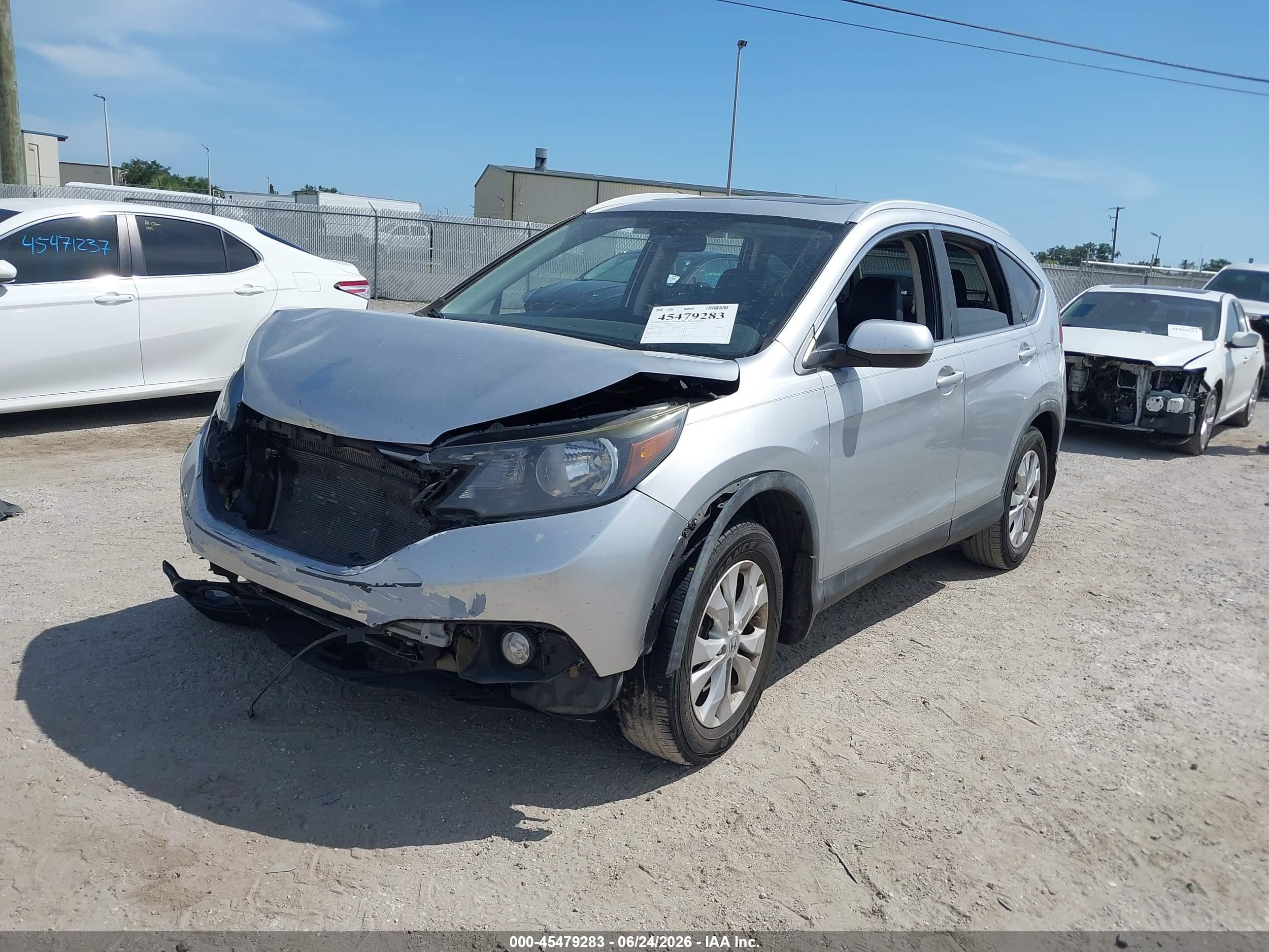 2012 Honda Cr-v Ex-l Silver vin: 5J6RM3H73CL041329