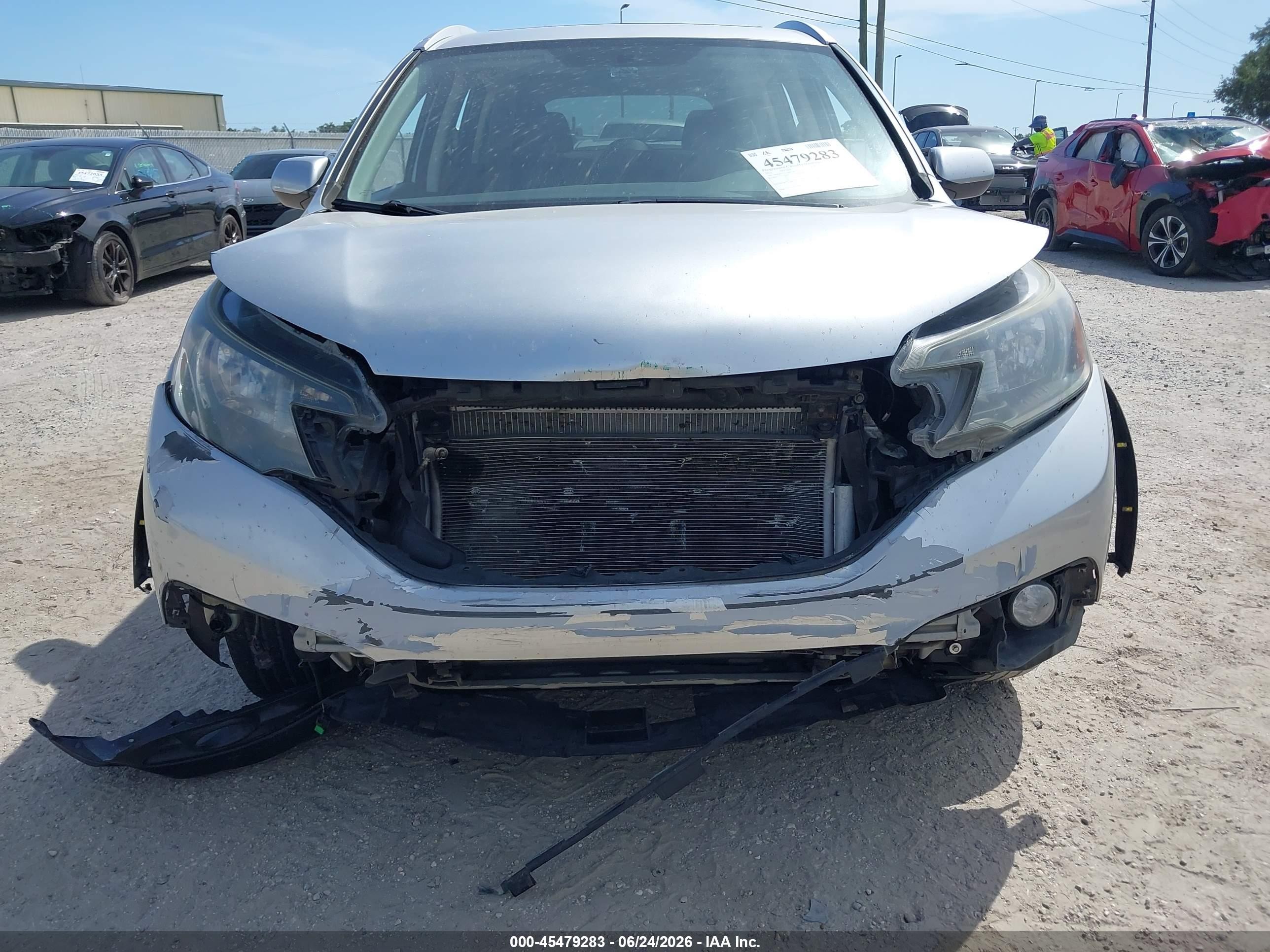 2012 Honda Cr-v Ex-l Silver vin: 5J6RM3H73CL041329