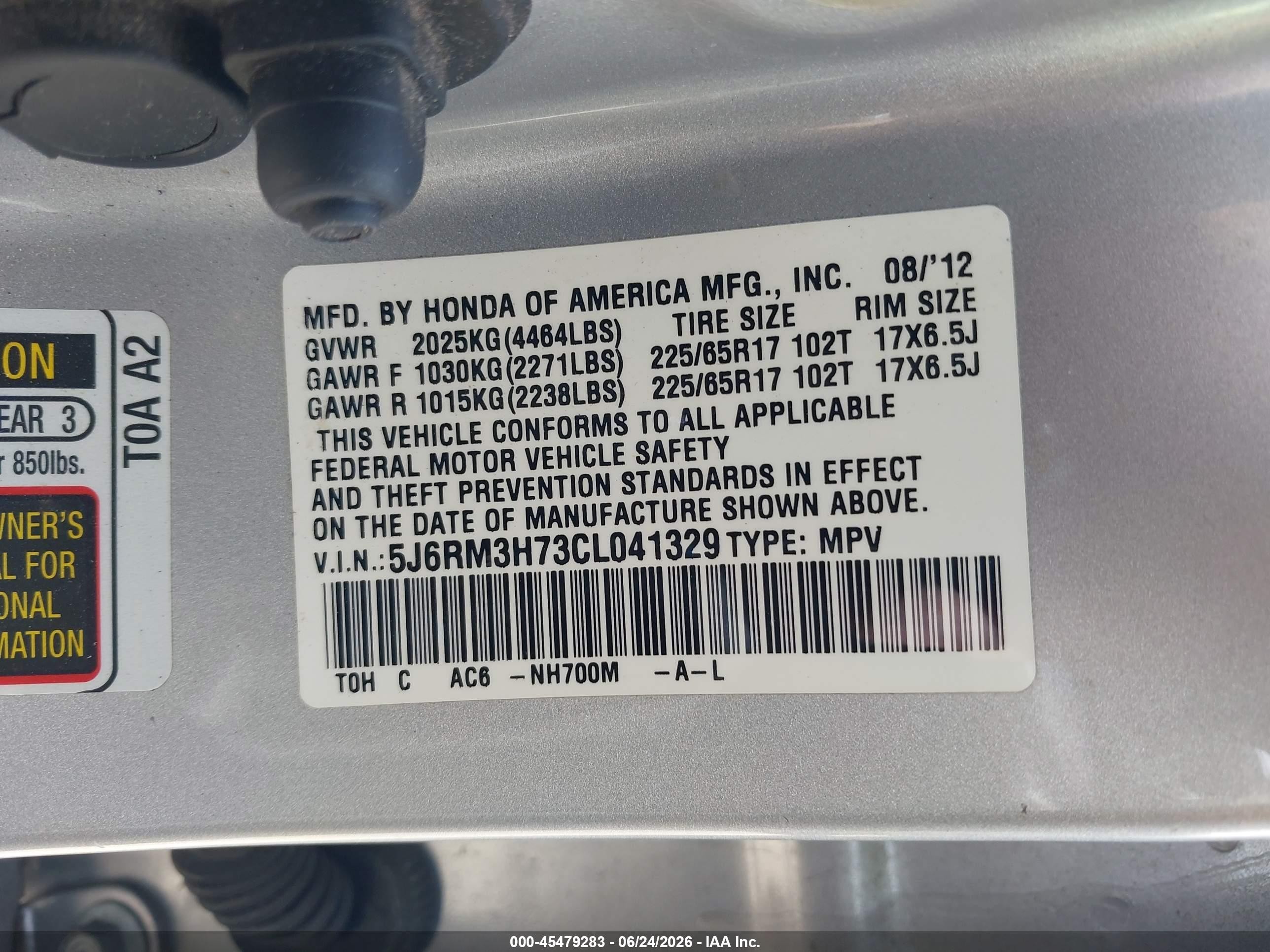 2012 Honda Cr-v Ex-l Silver vin: 5J6RM3H73CL041329
