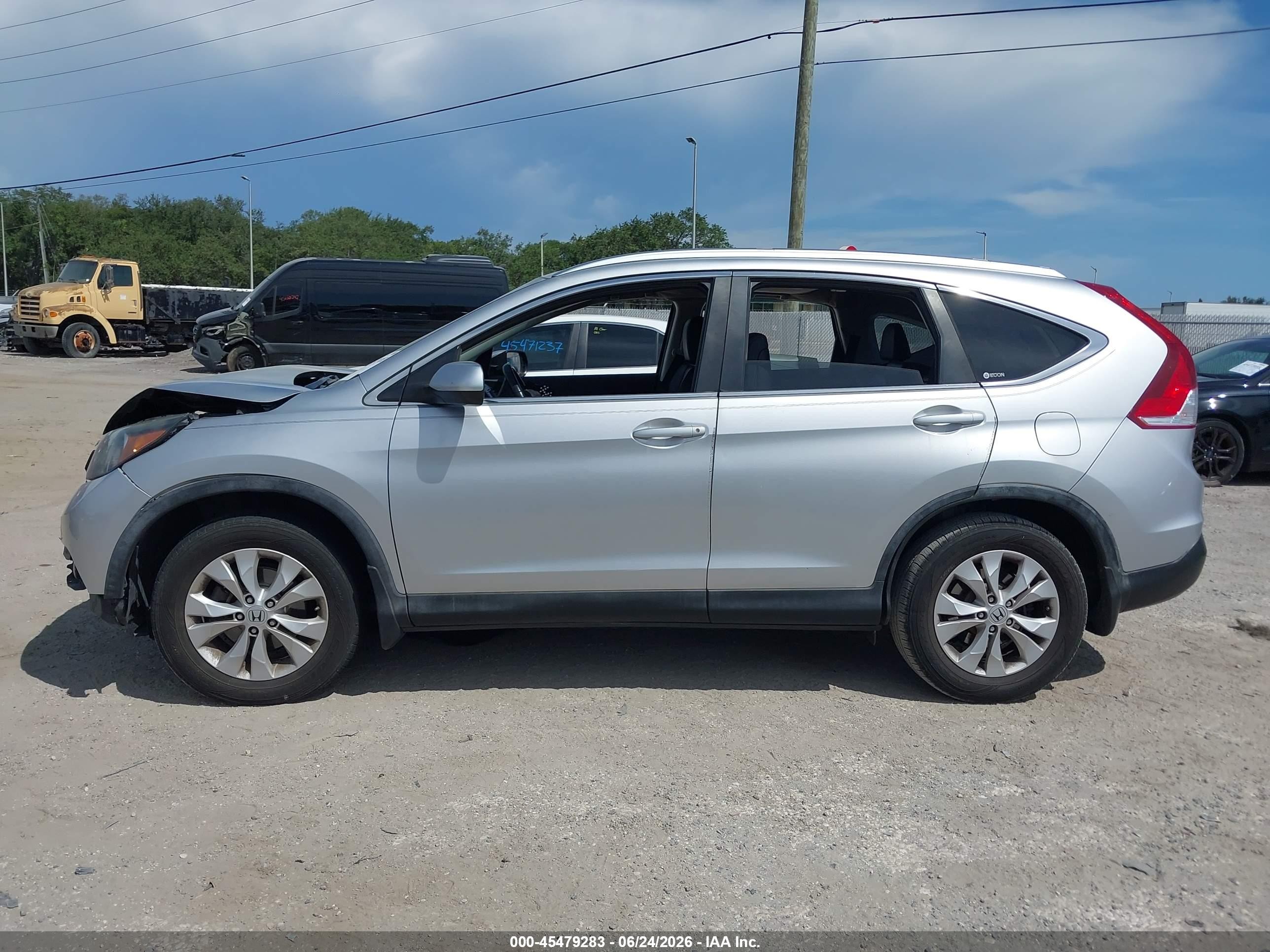2012 Honda Cr-v Ex-l Silver vin: 5J6RM3H73CL041329