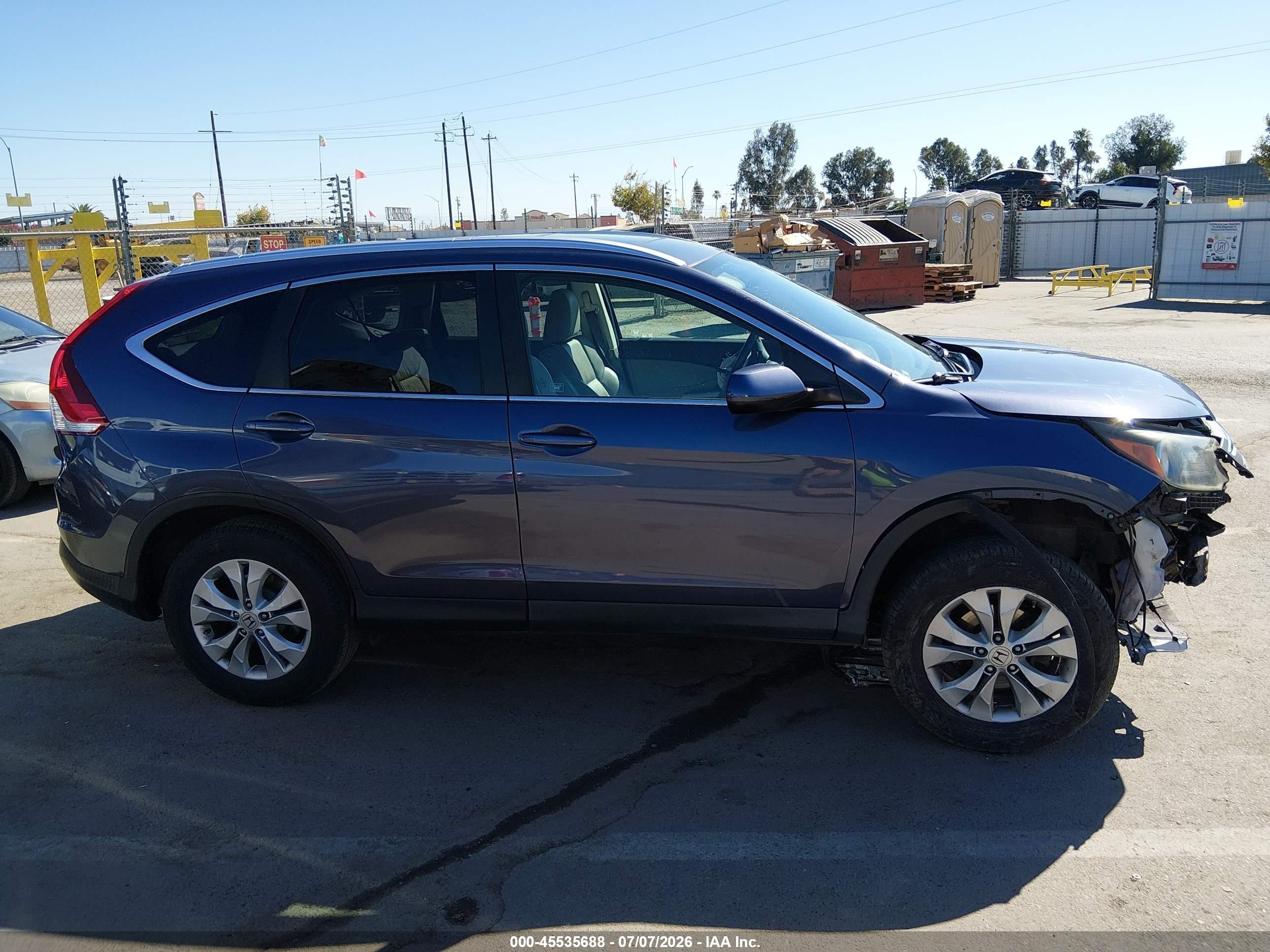 2012 Honda Cr-v Ex-l Dark Blue vin: 5J6RM3H73CL044053