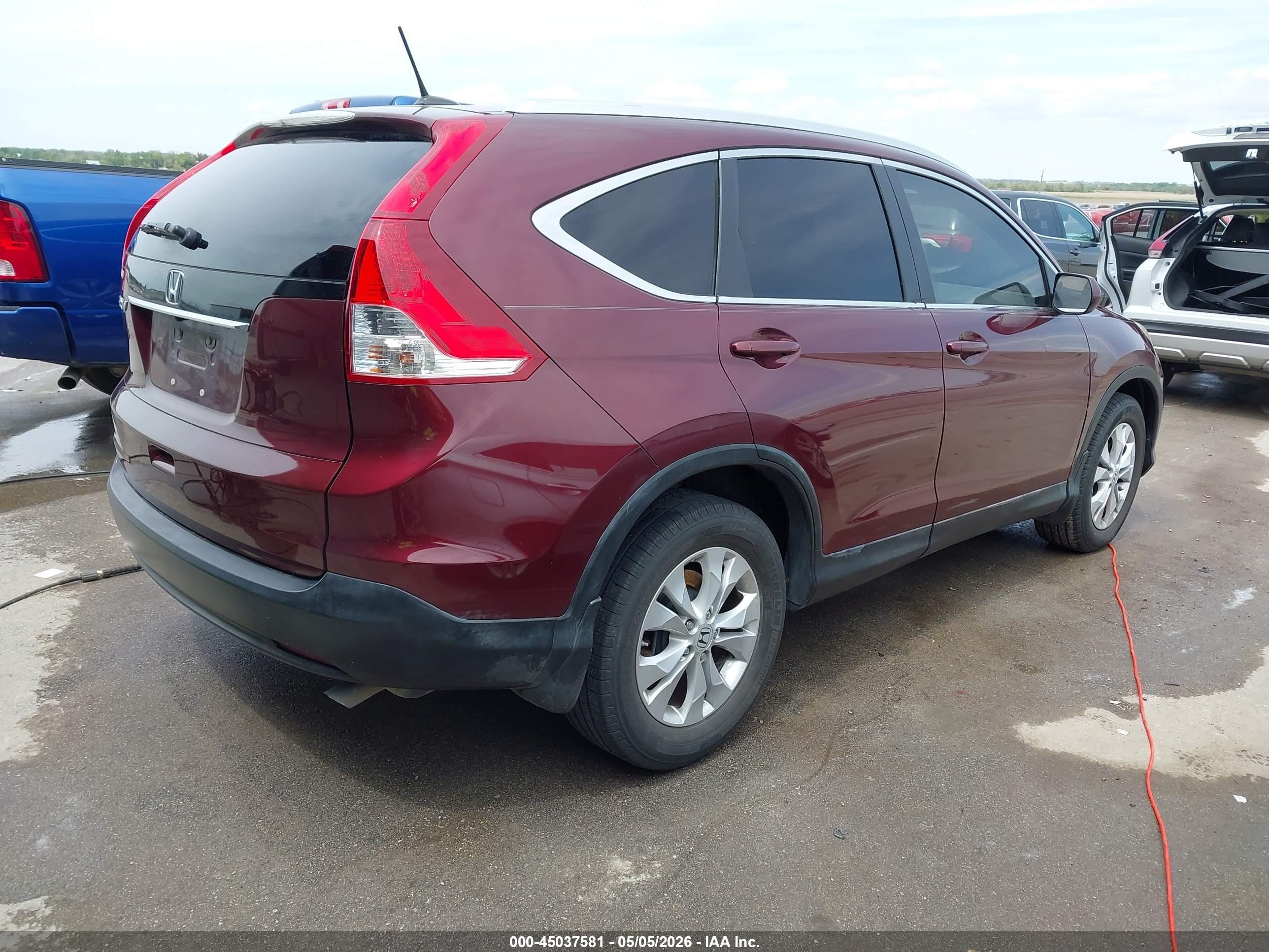 2013 Honda Cr-v Ex-l Maroon vin: 5J6RM3H73DL009045