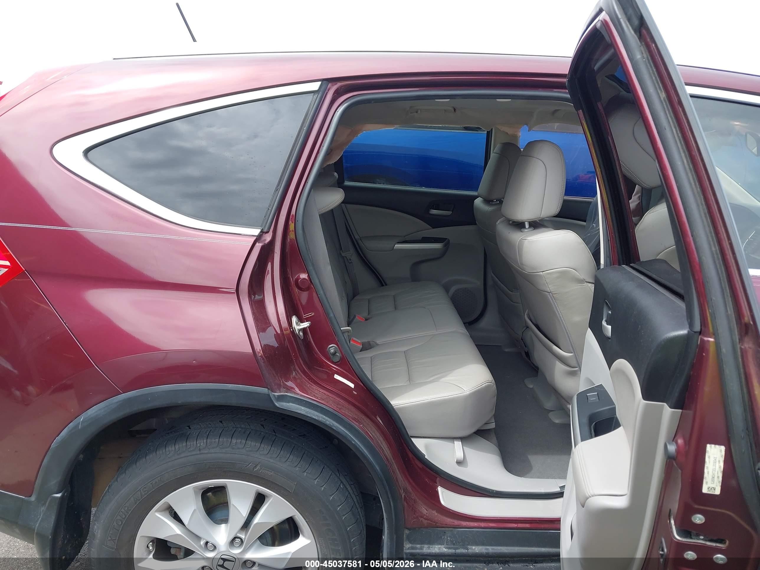 2013 Honda Cr-v Ex-l Maroon vin: 5J6RM3H73DL009045