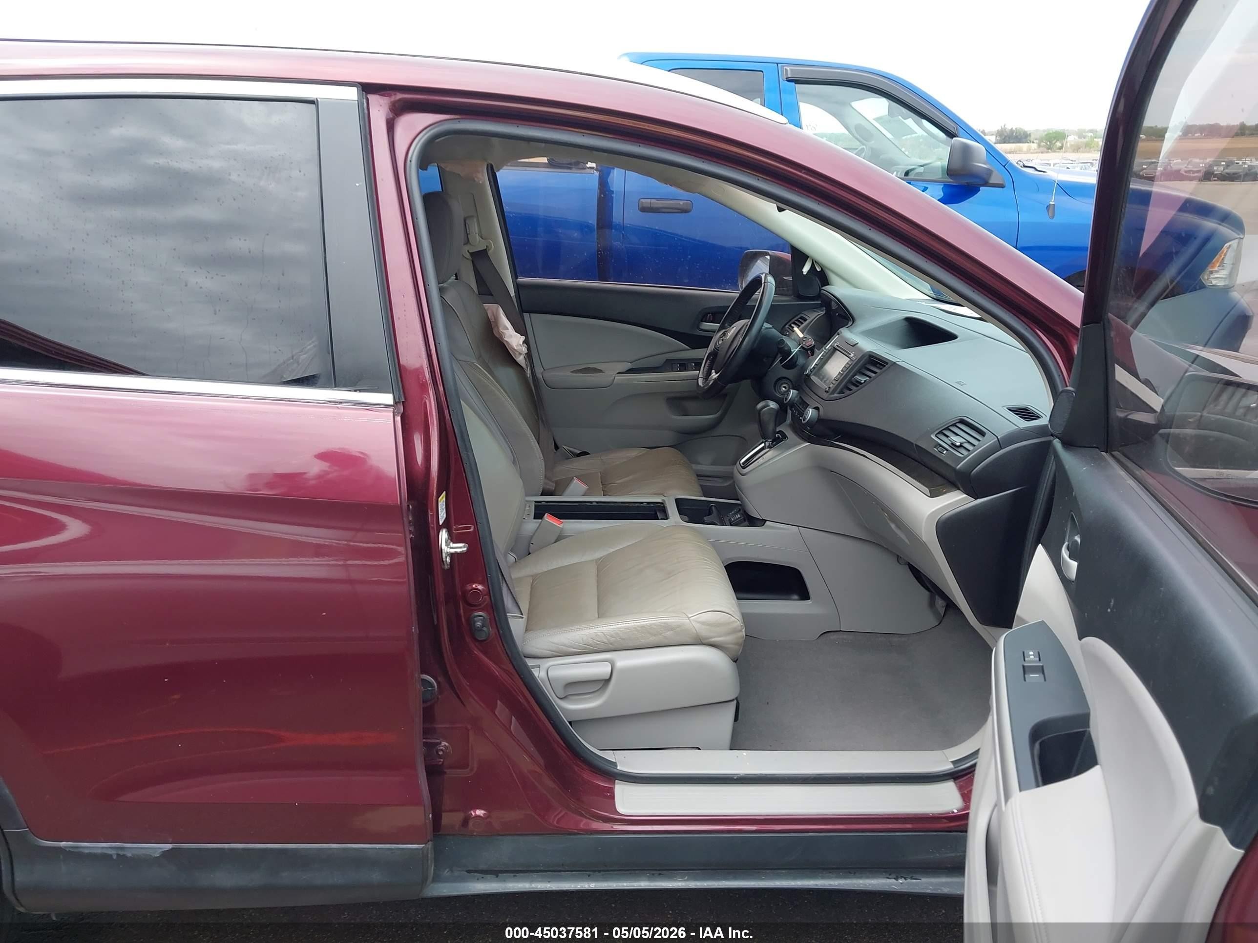 2013 Honda Cr-v Ex-l Maroon vin: 5J6RM3H73DL009045