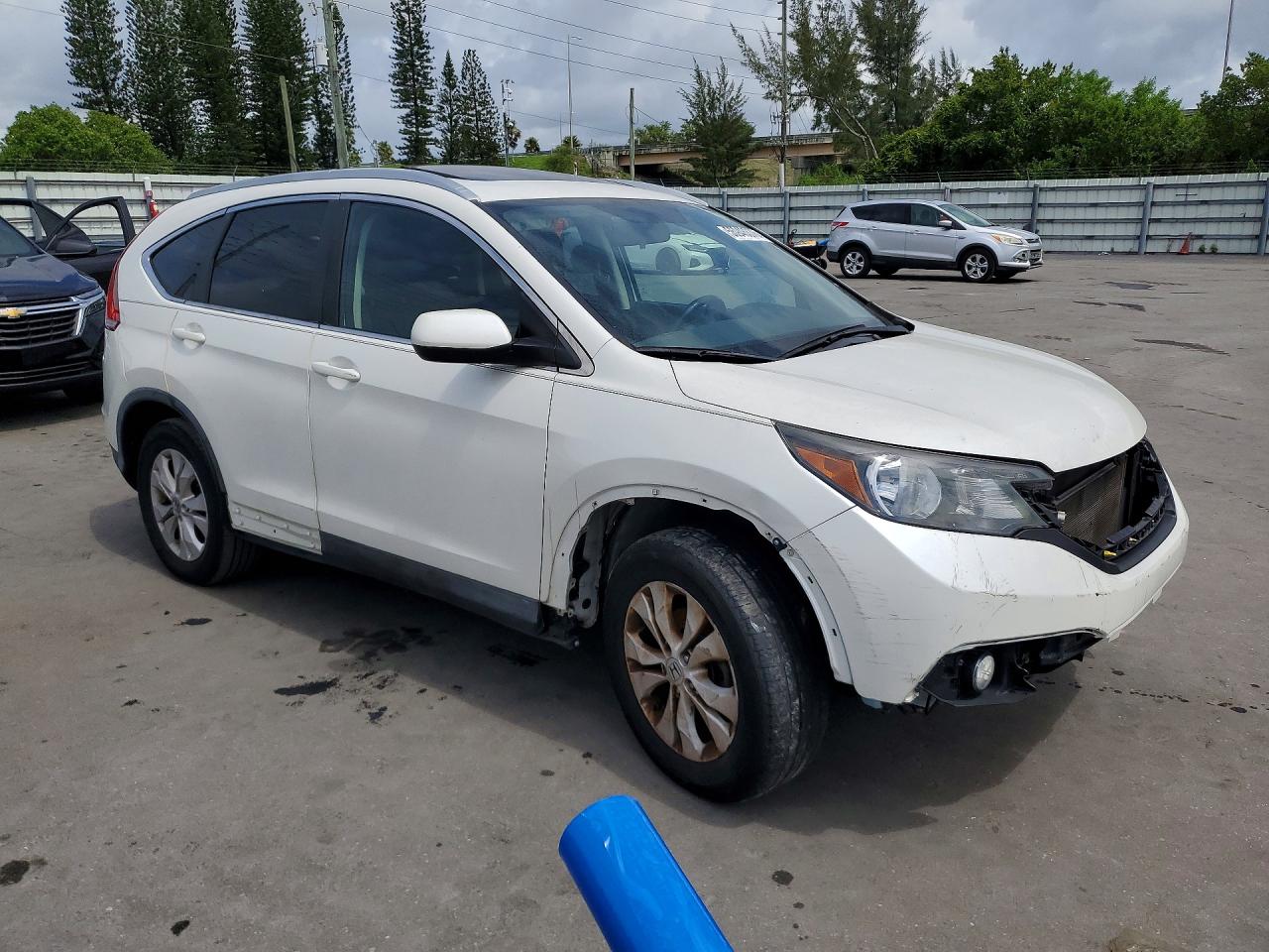 2013 Honda Cr-v Exl White vin: 5J6RM3H73DL017159
