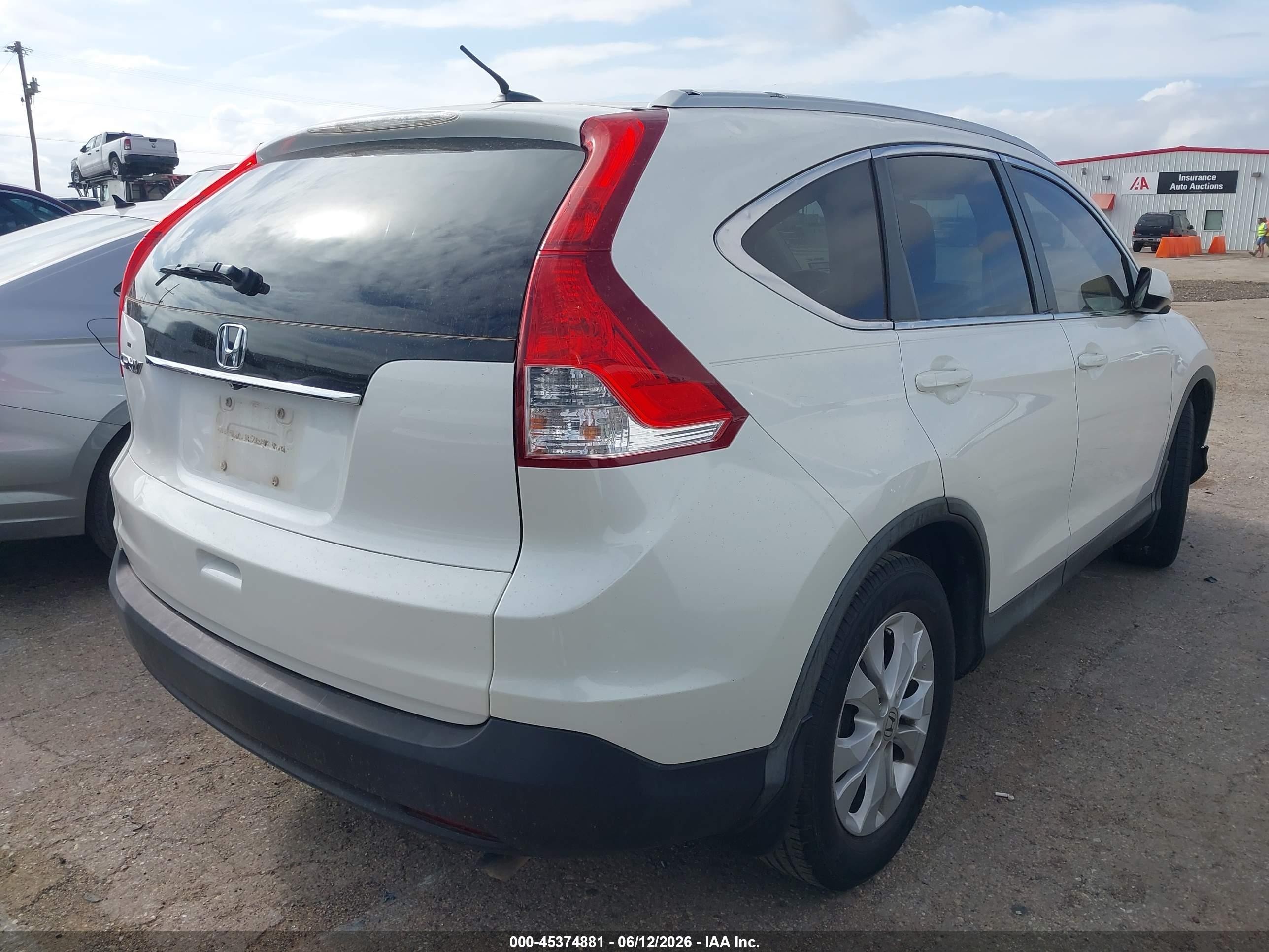 2013 Honda Cr-v Ex-l White vin: 5J6RM3H73DL024533
