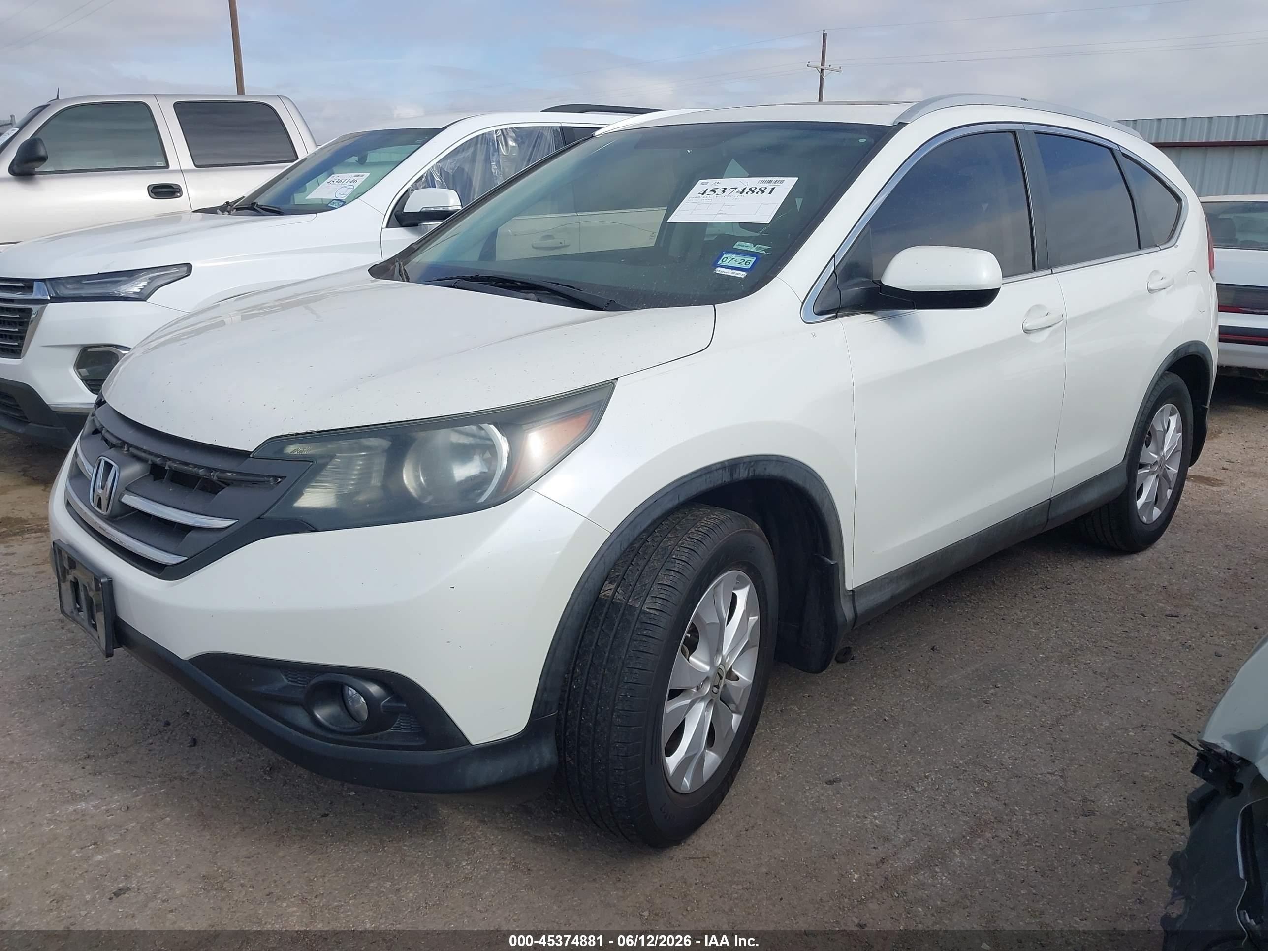 2013 Honda Cr-v Ex-l White vin: 5J6RM3H73DL024533