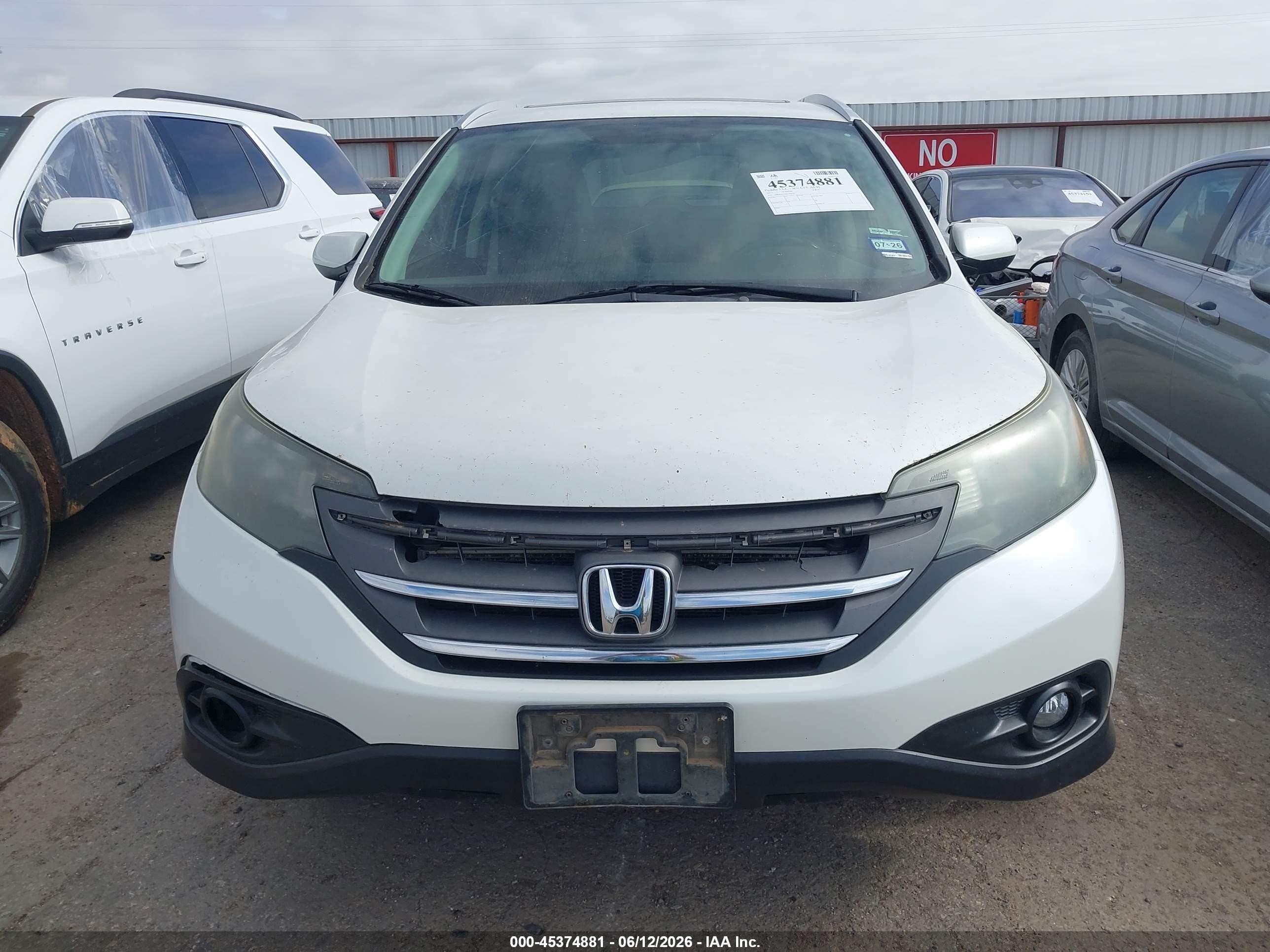2013 Honda Cr-v Ex-l White vin: 5J6RM3H73DL024533