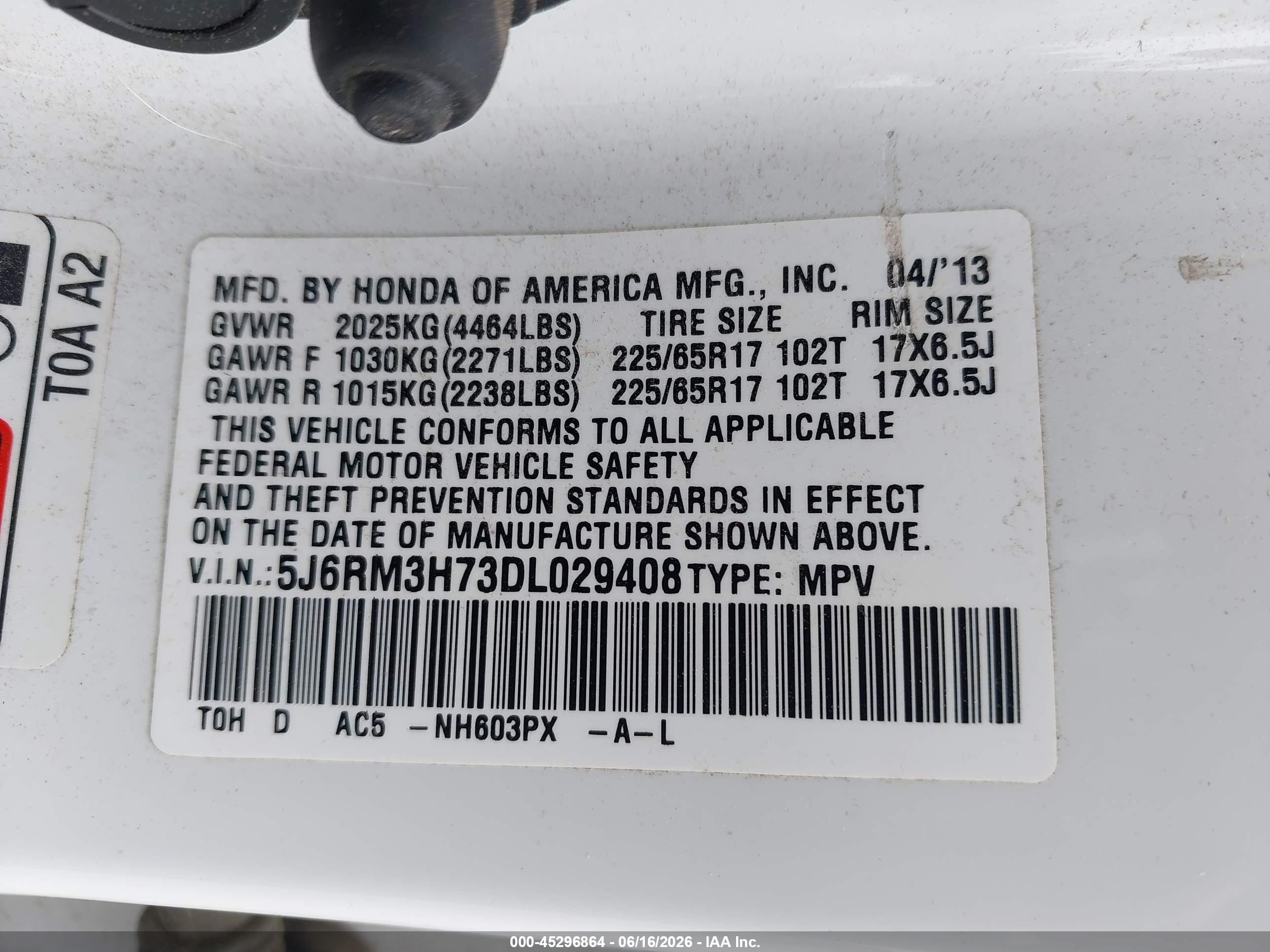 2013 Honda Cr-v Ex-l White vin: 5J6RM3H73DL029408