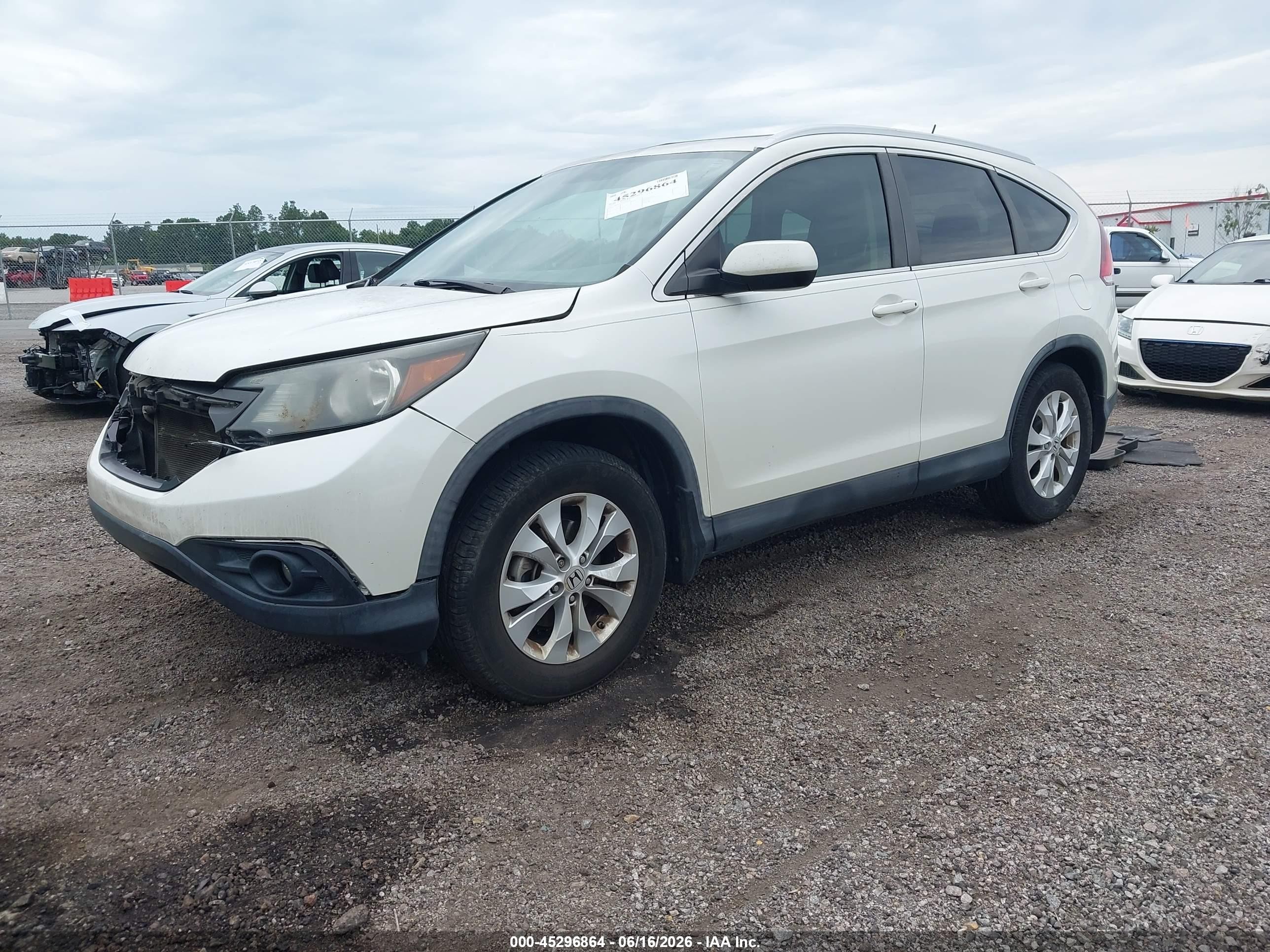 2013 Honda Cr-v Ex-l White vin: 5J6RM3H73DL029408