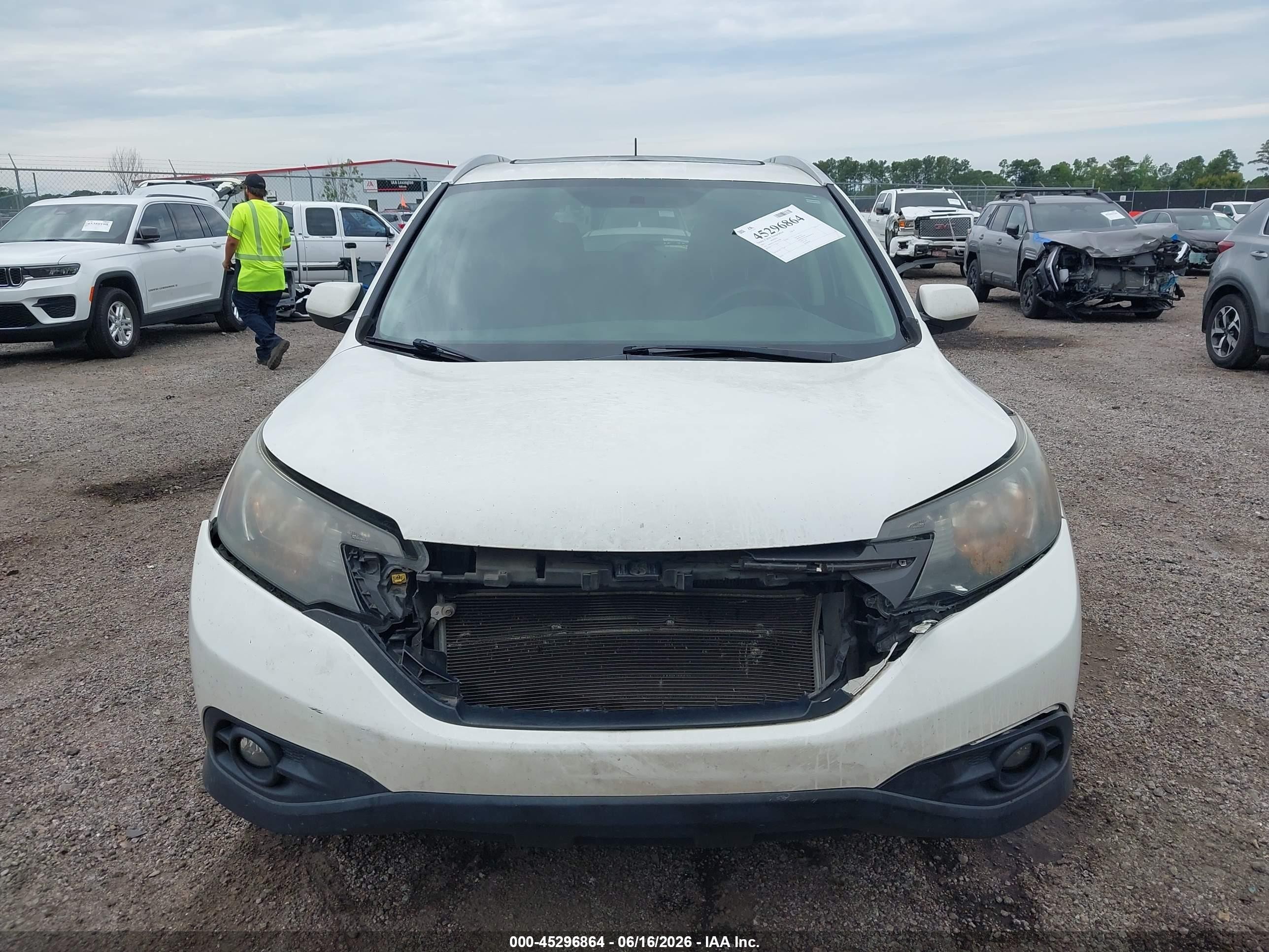 2013 Honda Cr-v Ex-l White vin: 5J6RM3H73DL029408