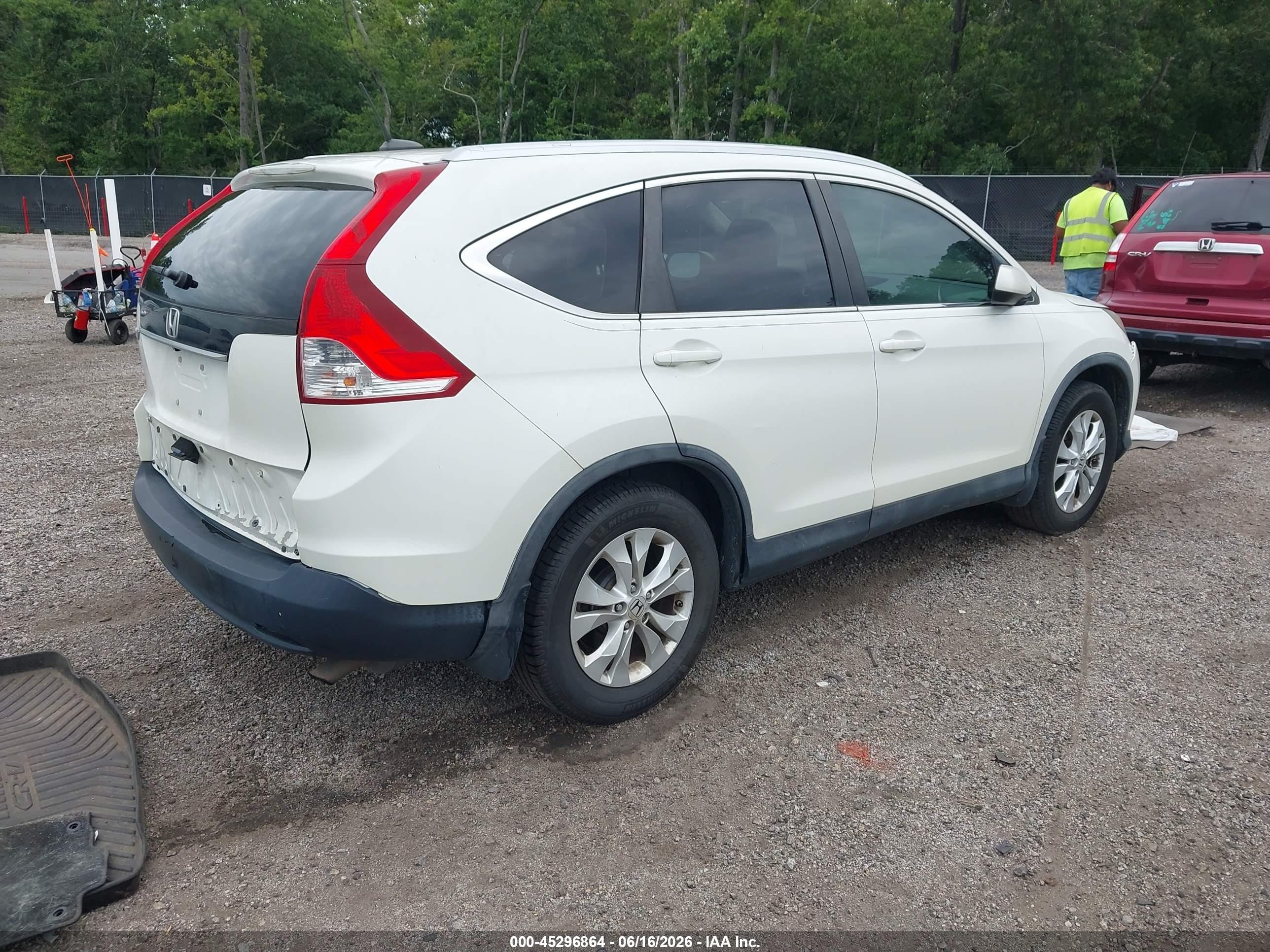 2013 Honda Cr-v Ex-l White vin: 5J6RM3H73DL029408
