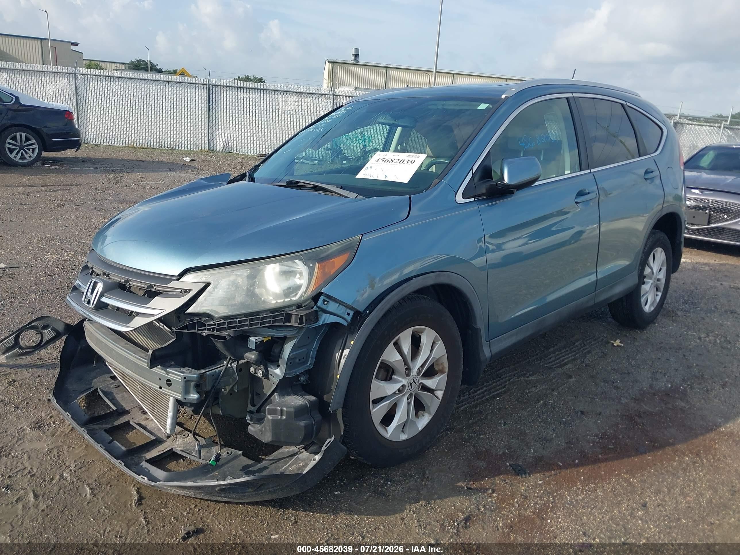 2013 Honda Cr-v Ex-l Light Blue vin: 5J6RM3H73DL034723