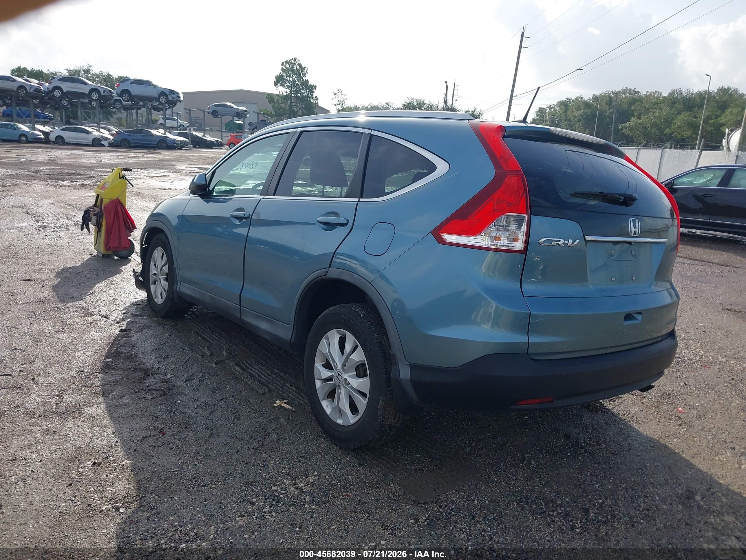 2013 Honda Cr-v Ex-l Light Blue vin: 5J6RM3H73DL034723