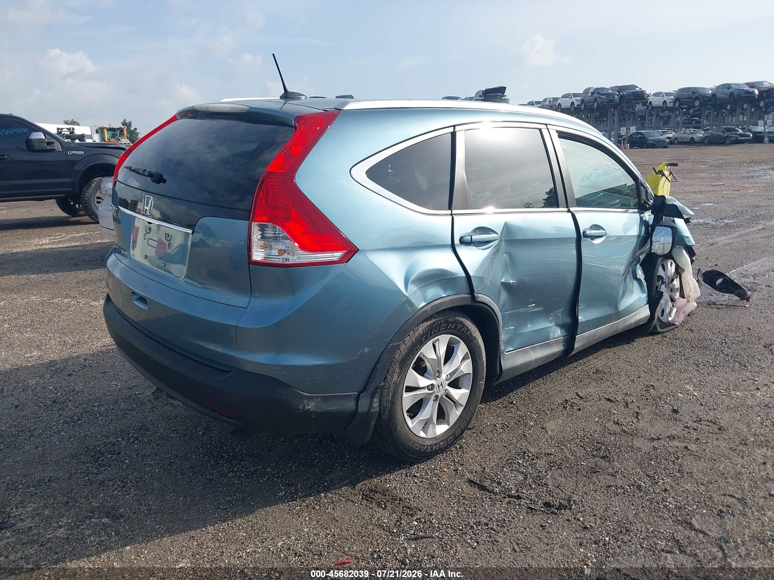 2013 Honda Cr-v Ex-l Light Blue vin: 5J6RM3H73DL034723