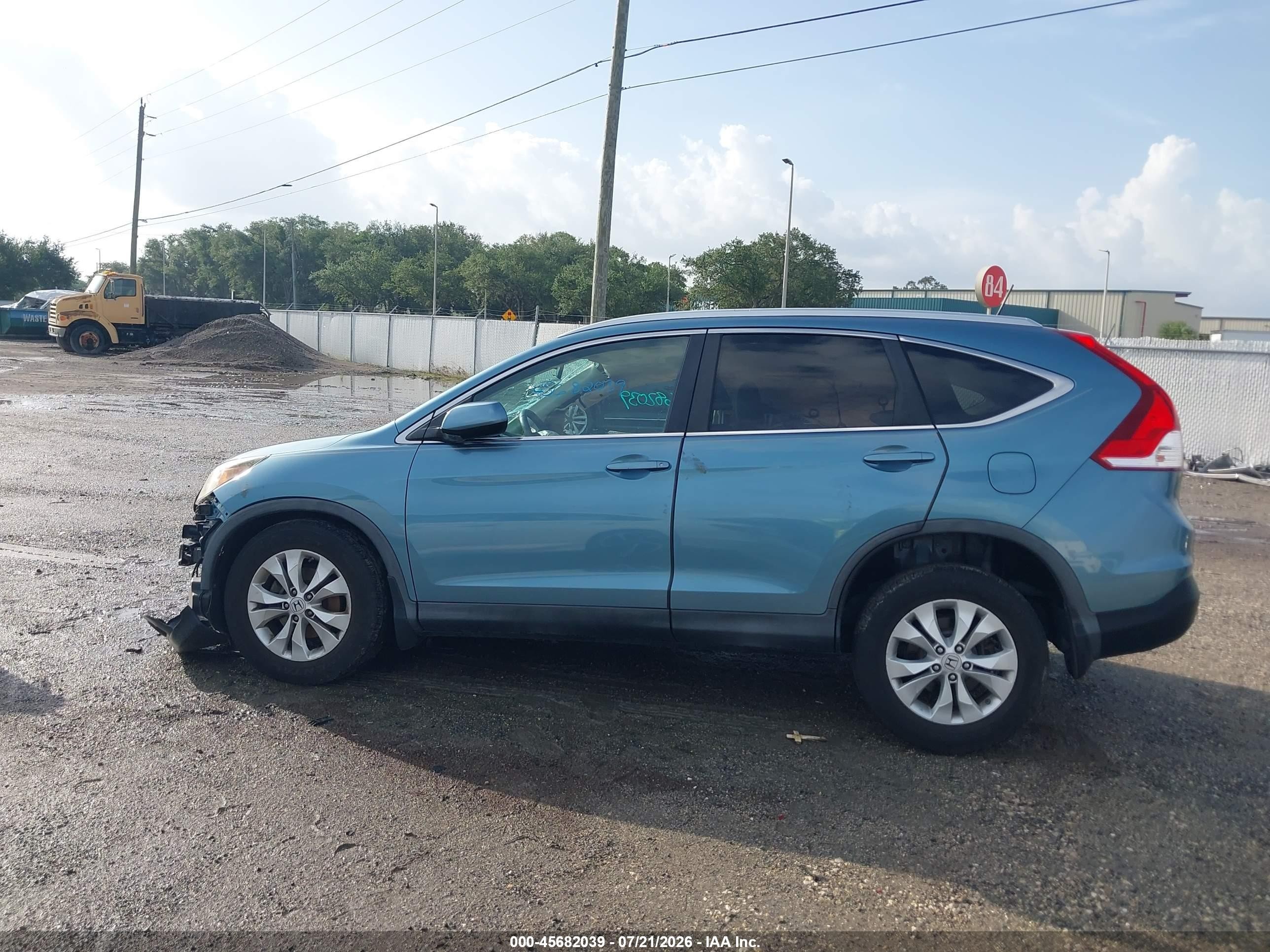 2013 Honda Cr-v Ex-l Light Blue vin: 5J6RM3H73DL034723