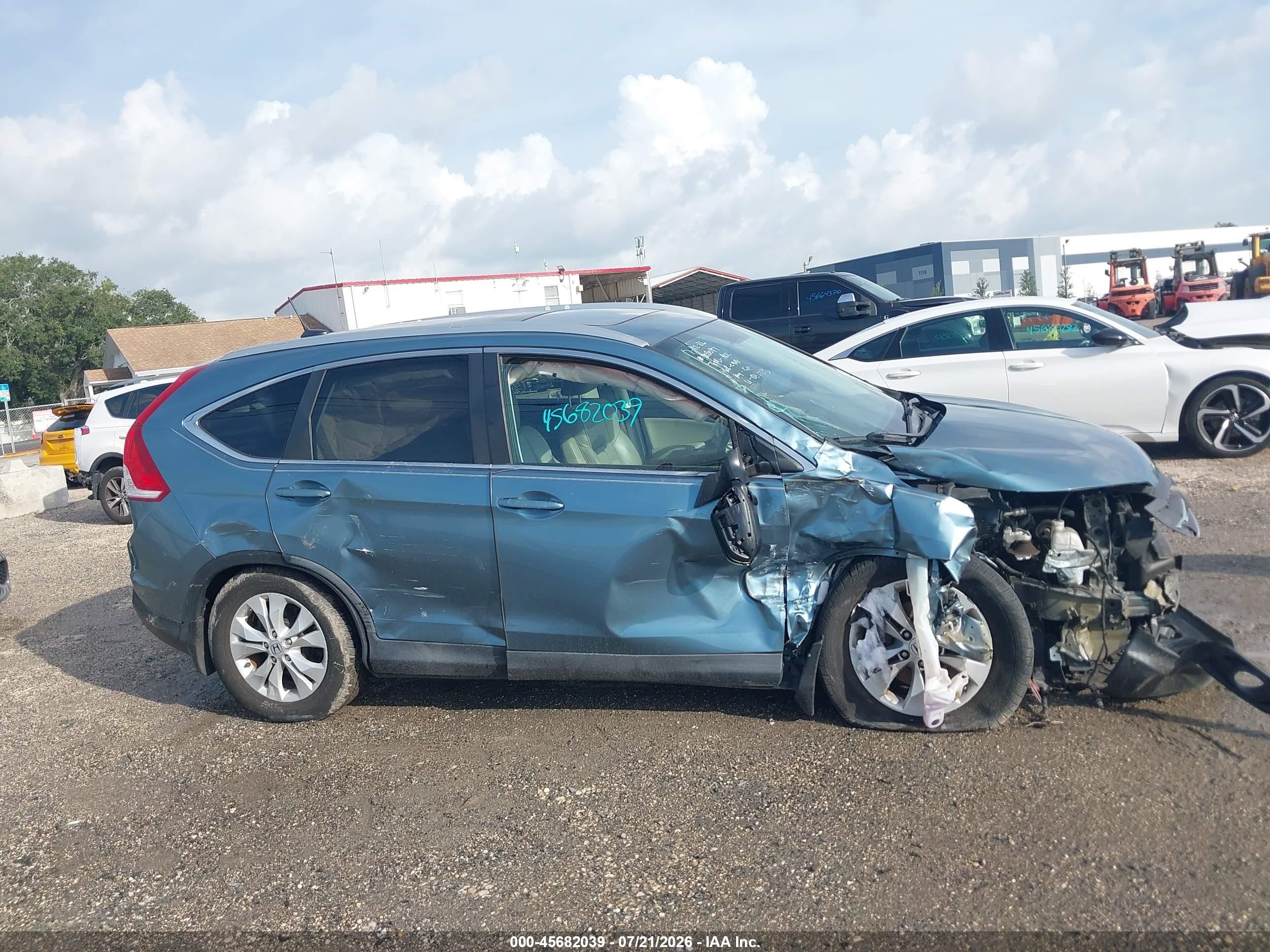 2013 Honda Cr-v Ex-l Light Blue vin: 5J6RM3H73DL034723