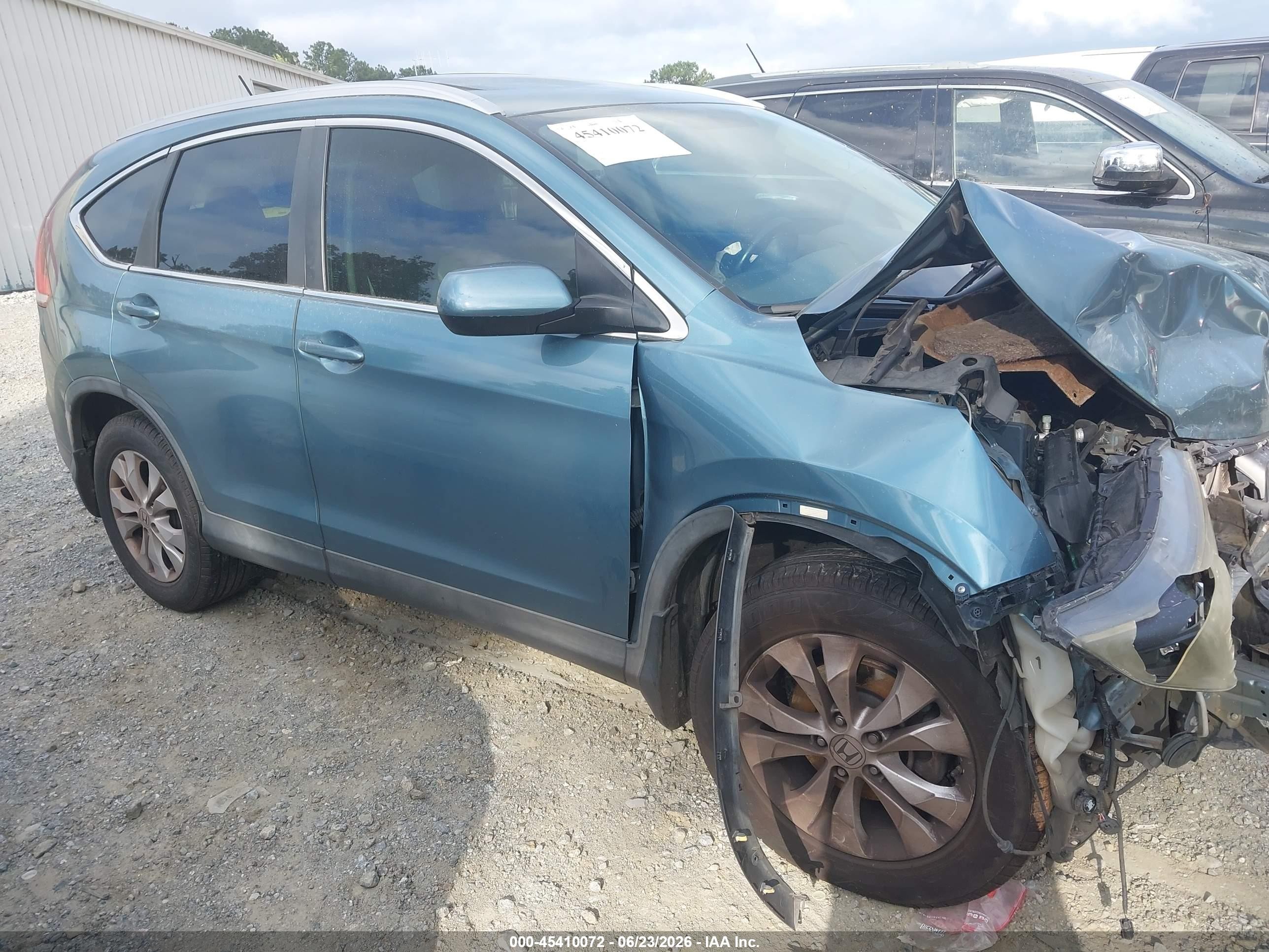 2013 Honda Cr-v Ex-l Blue vin: 5J6RM3H73DL039498