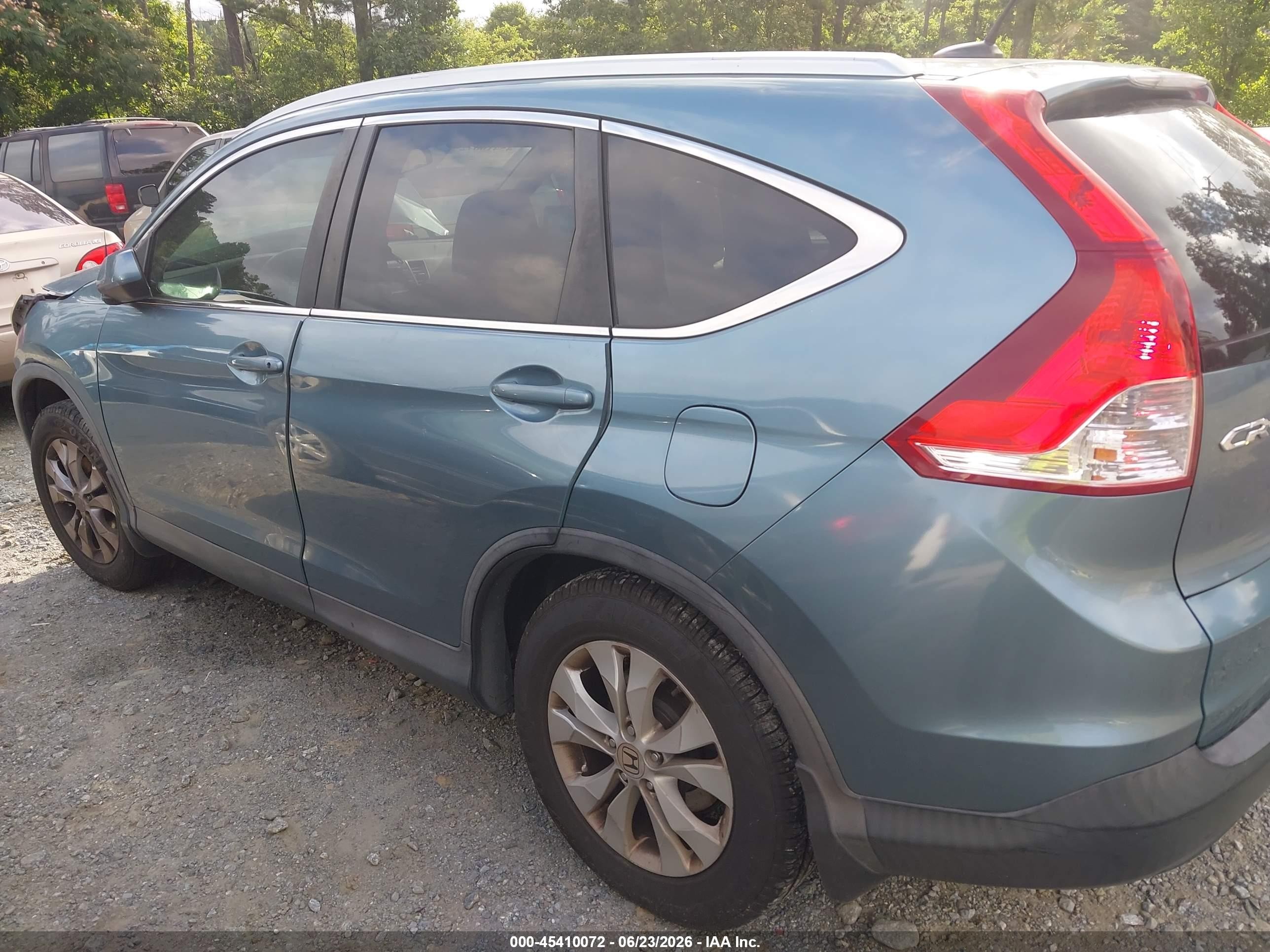 2013 Honda Cr-v Ex-l Blue vin: 5J6RM3H73DL039498