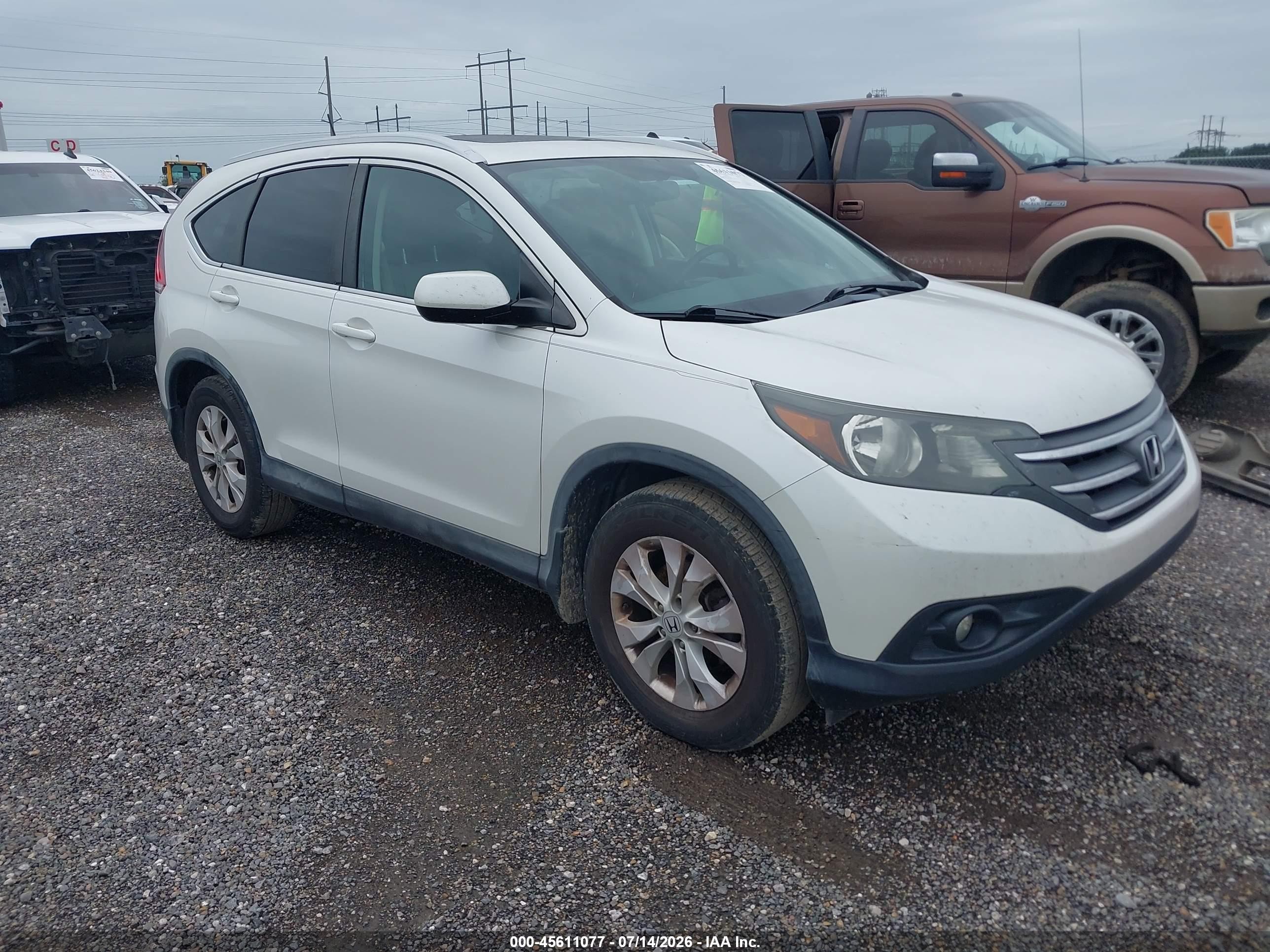 2013 Honda Cr-v Ex-l White vin: 5J6RM3H73DL047505