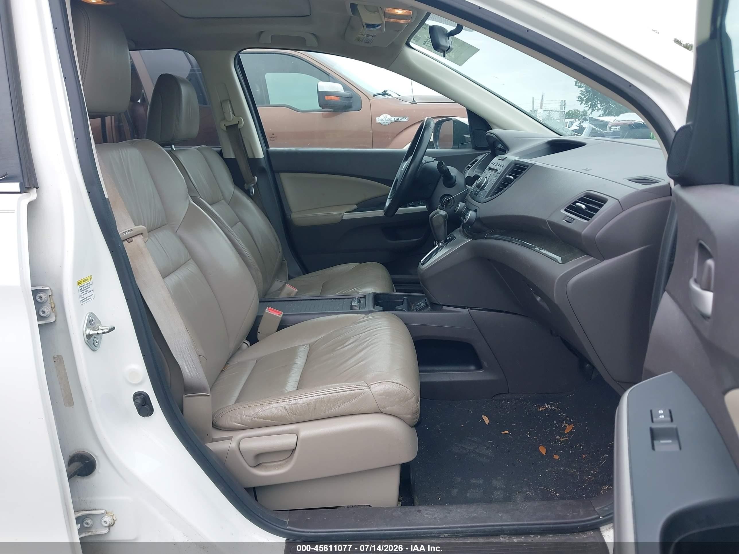 2013 Honda Cr-v Ex-l Белый vin: 5J6RM3H73DL047505