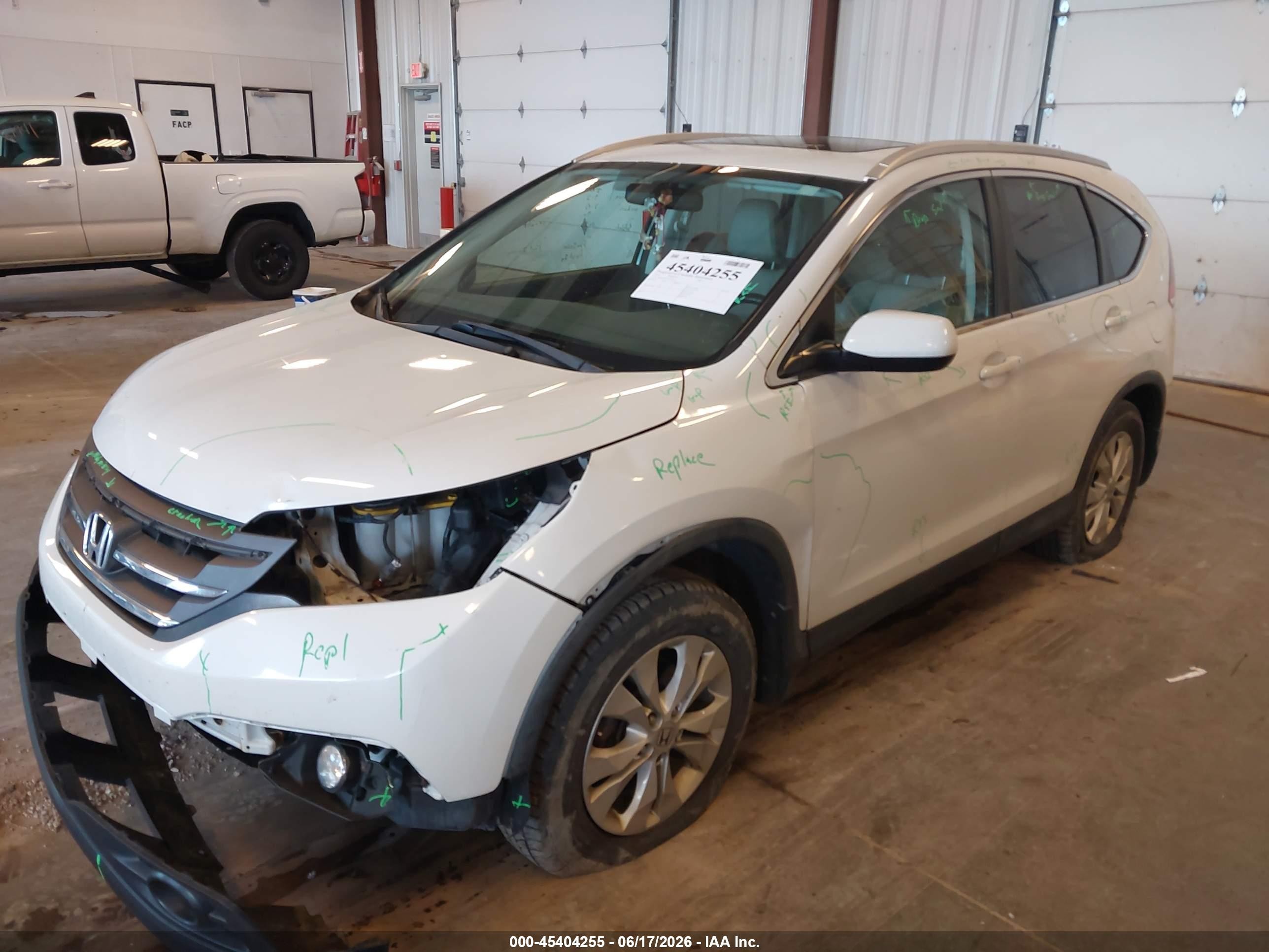 2014 Honda Cr-v Ex-l White vin: 5J6RM3H73EL006339