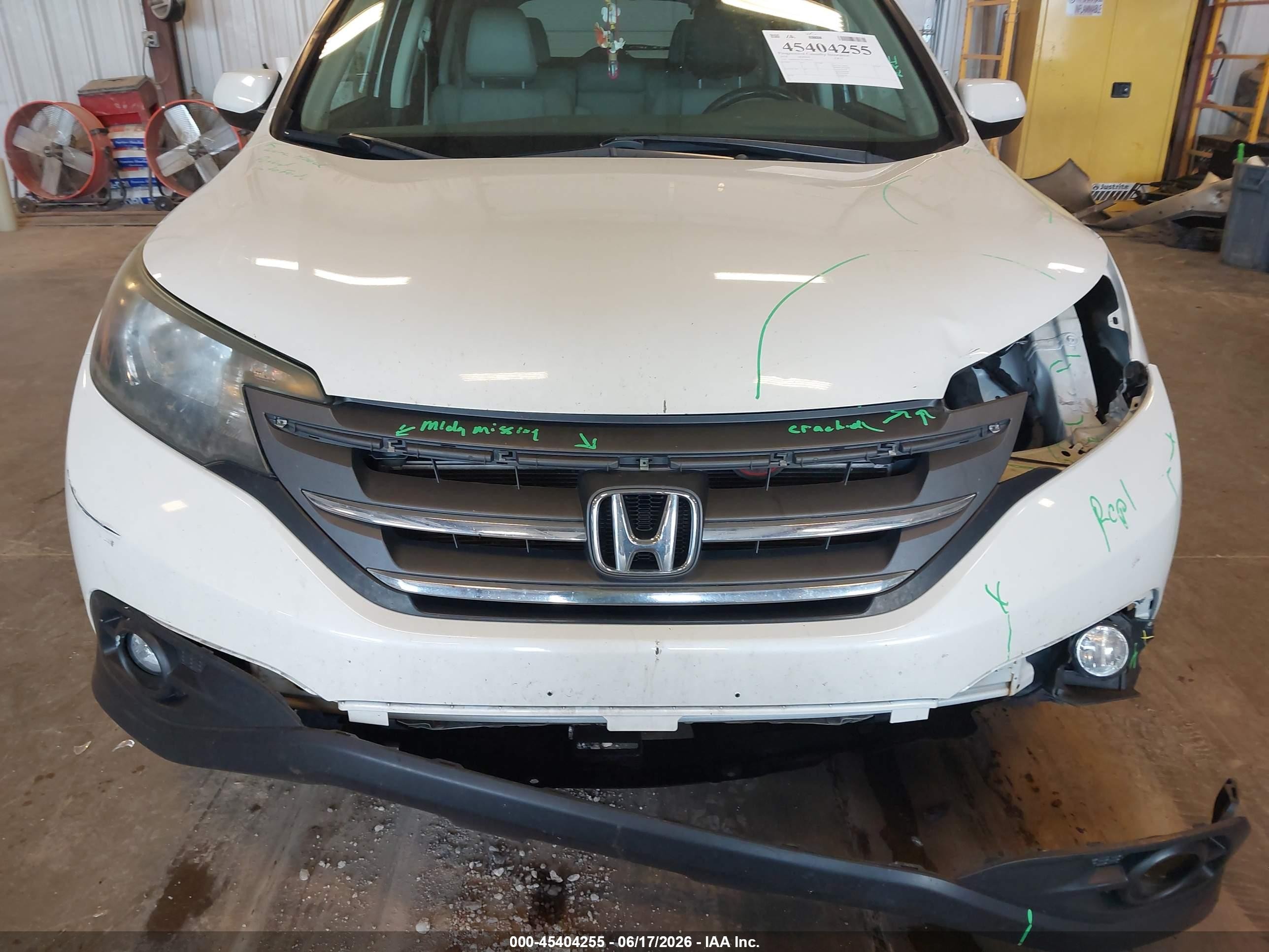 2014 Honda Cr-v Ex-l White vin: 5J6RM3H73EL006339