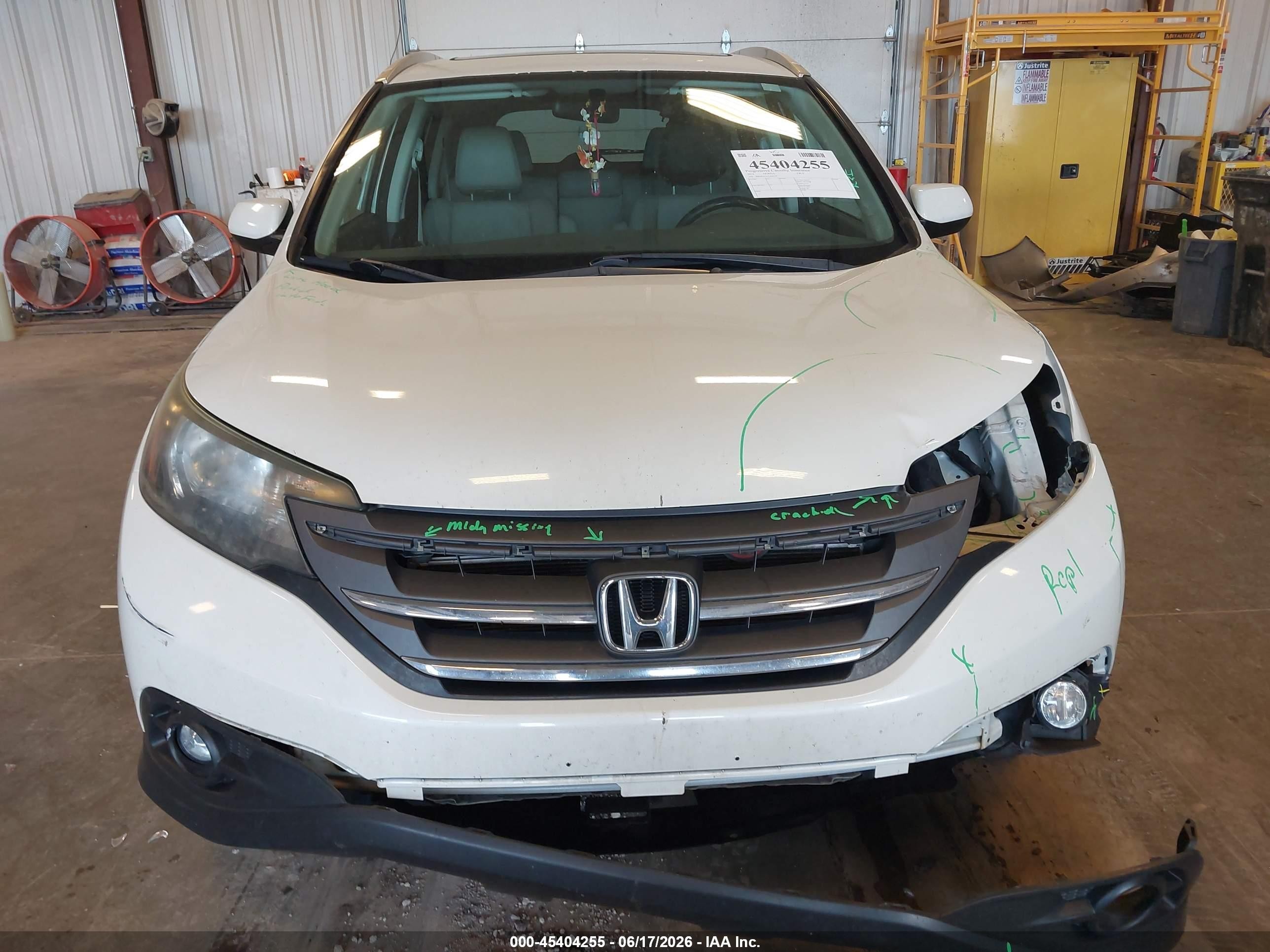 2014 Honda Cr-v Ex-l White vin: 5J6RM3H73EL006339