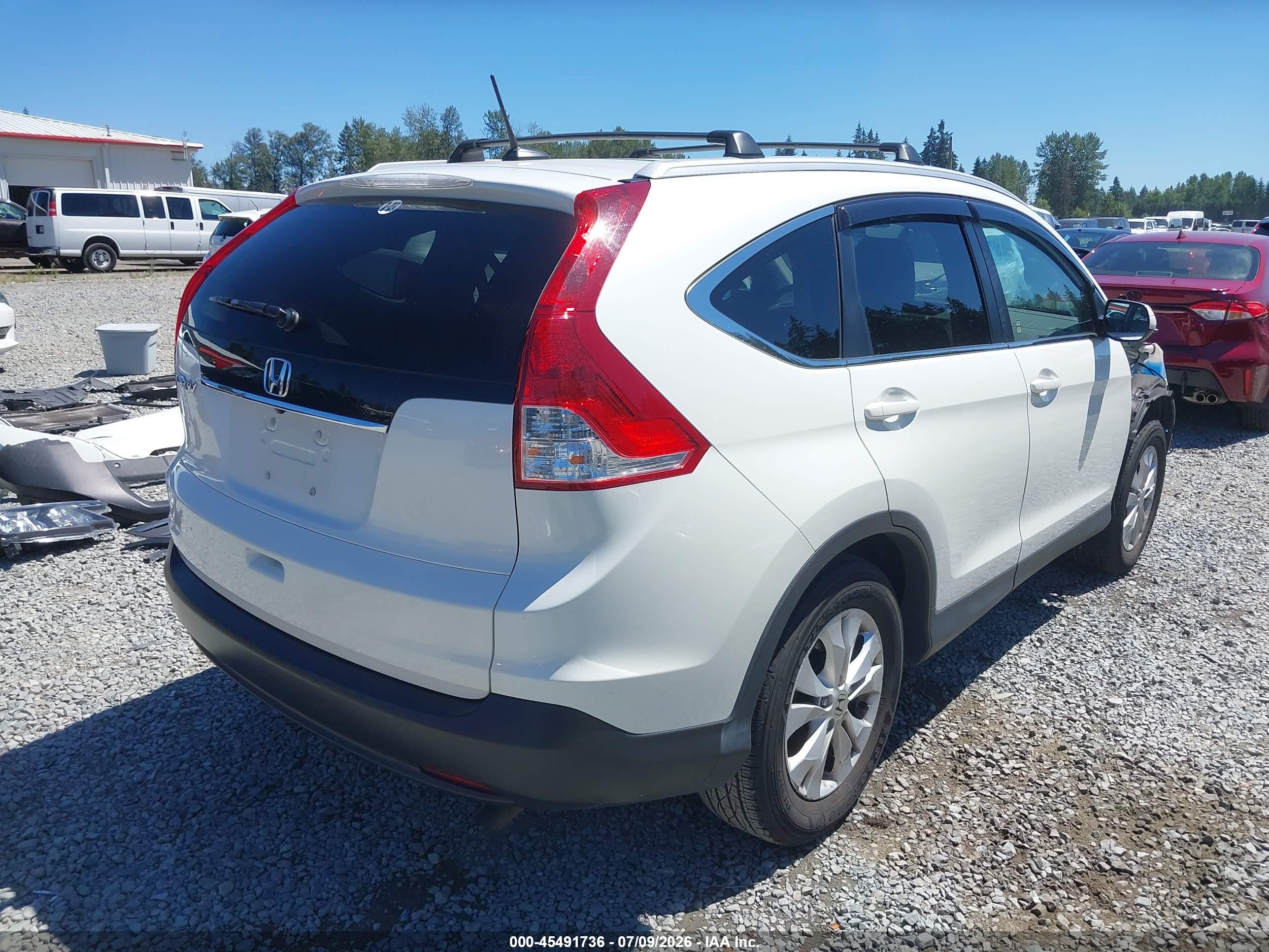 2014 Honda Cr-v Ex-l White vin: 5J6RM3H73EL013520