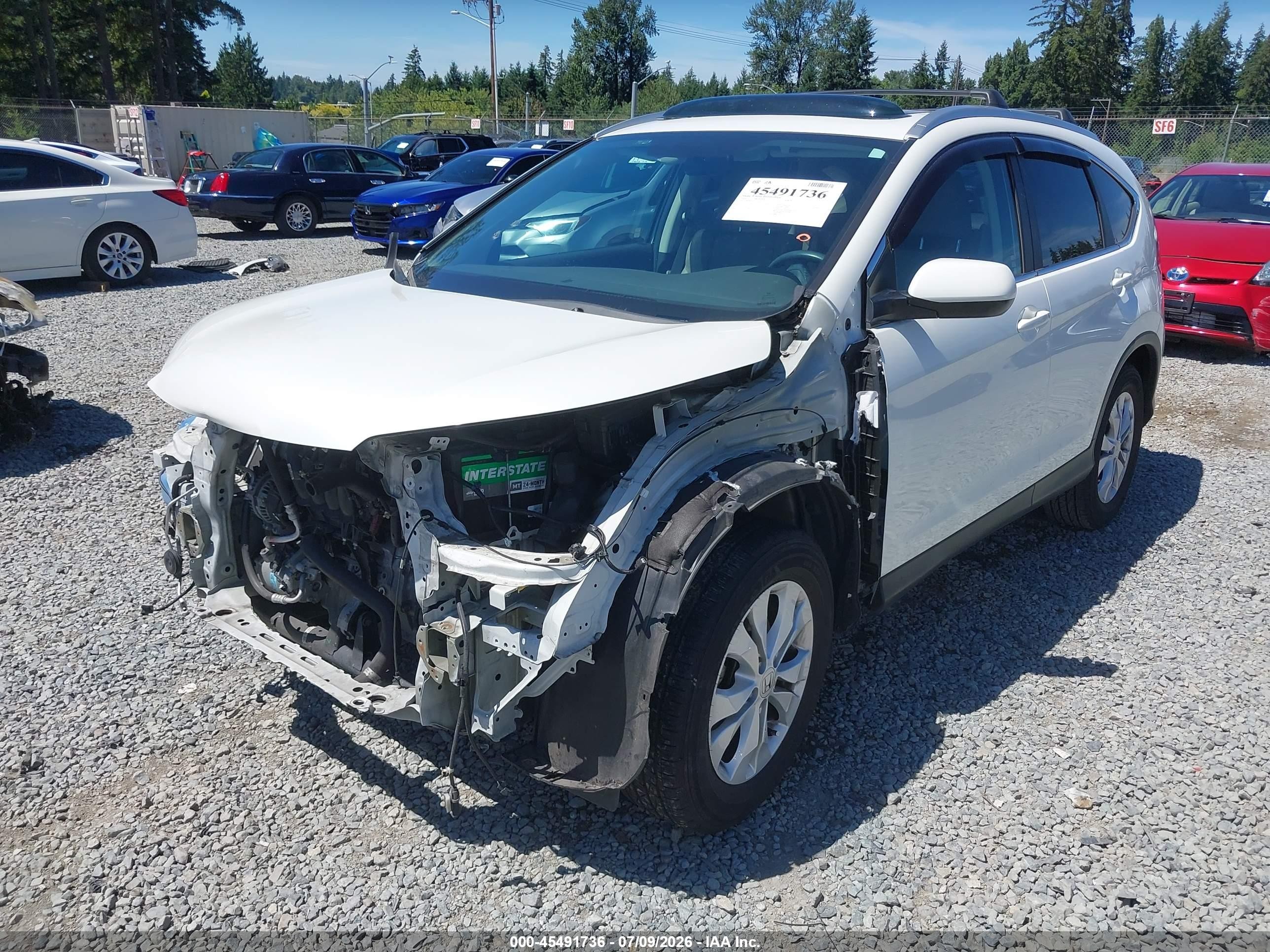 2014 Honda Cr-v Ex-l White vin: 5J6RM3H73EL013520