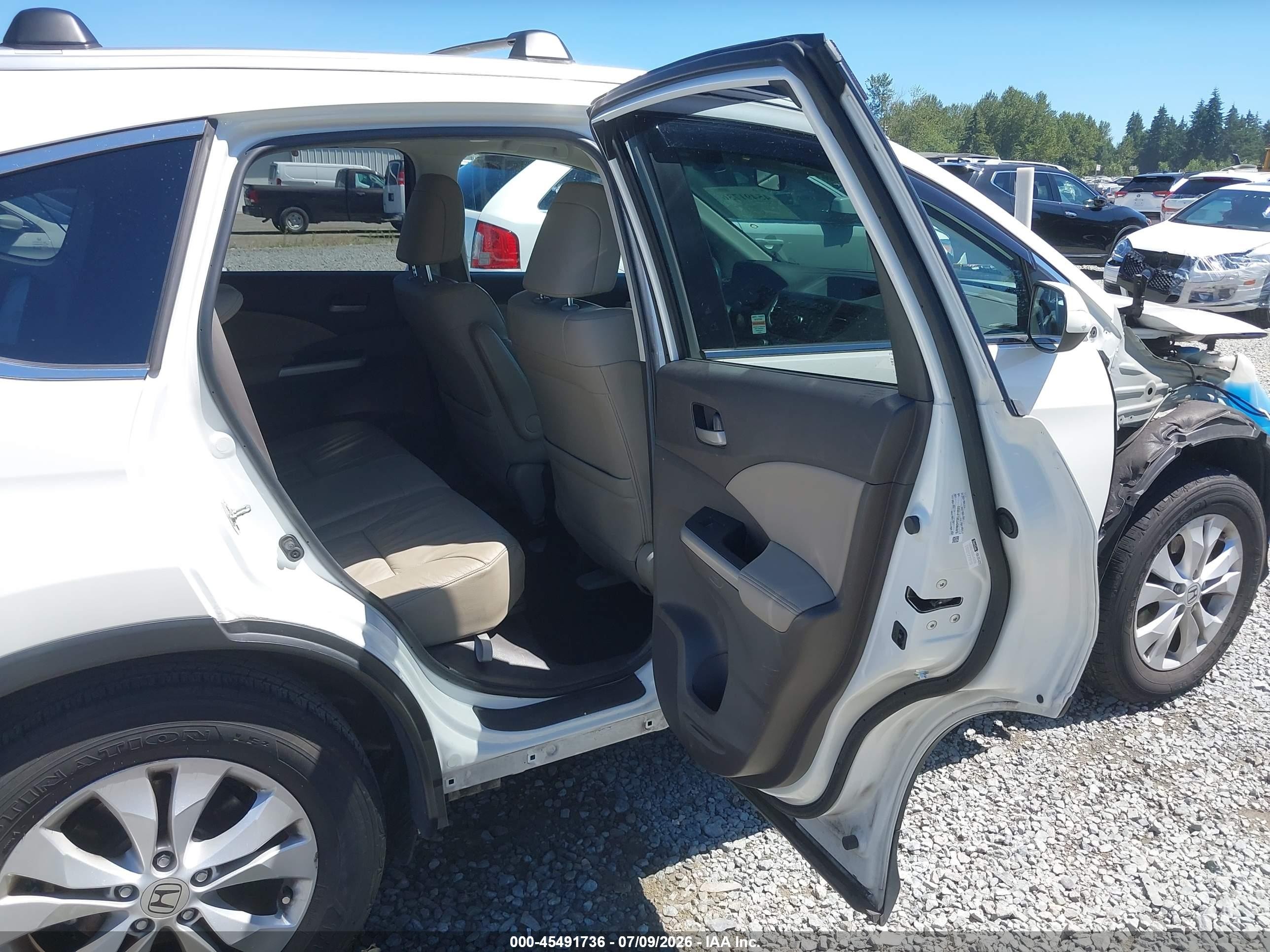 2014 Honda Cr-v Ex-l White vin: 5J6RM3H73EL013520