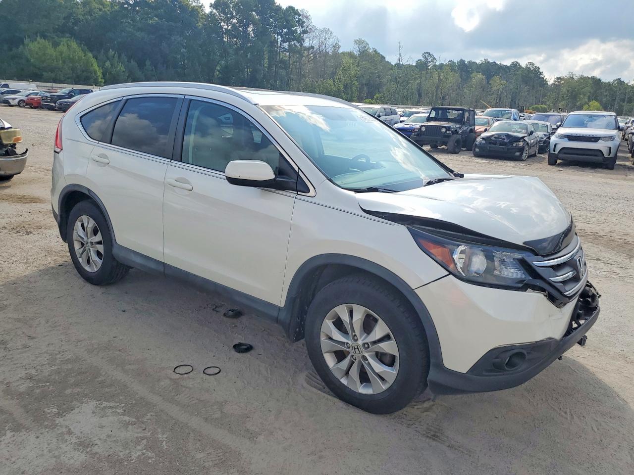 2014 Honda Cr-v Exl White vin: 5J6RM3H73EL019351