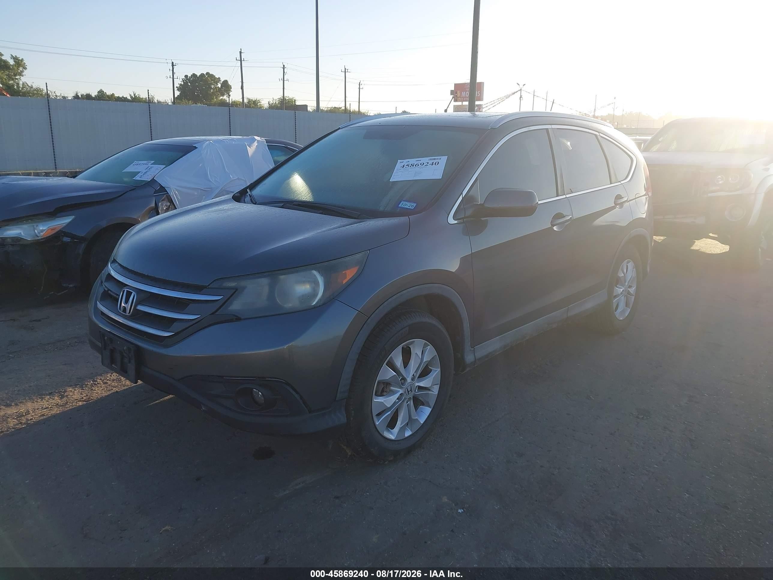 2013 Honda Cr-v Ex-l Gray vin: 5J6RM3H74DL015940
