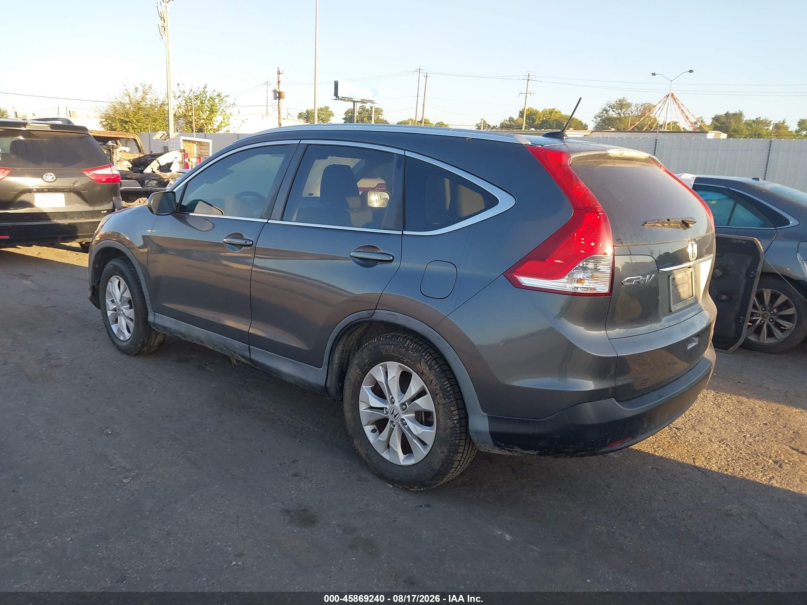 2013 Honda Cr-v Ex-l Gray vin: 5J6RM3H74DL015940