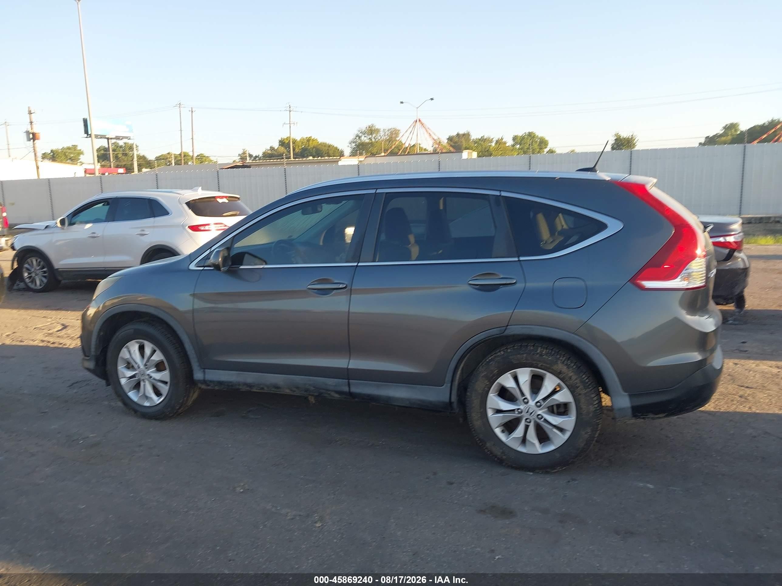 2013 Honda Cr-v Ex-l Gray vin: 5J6RM3H74DL015940