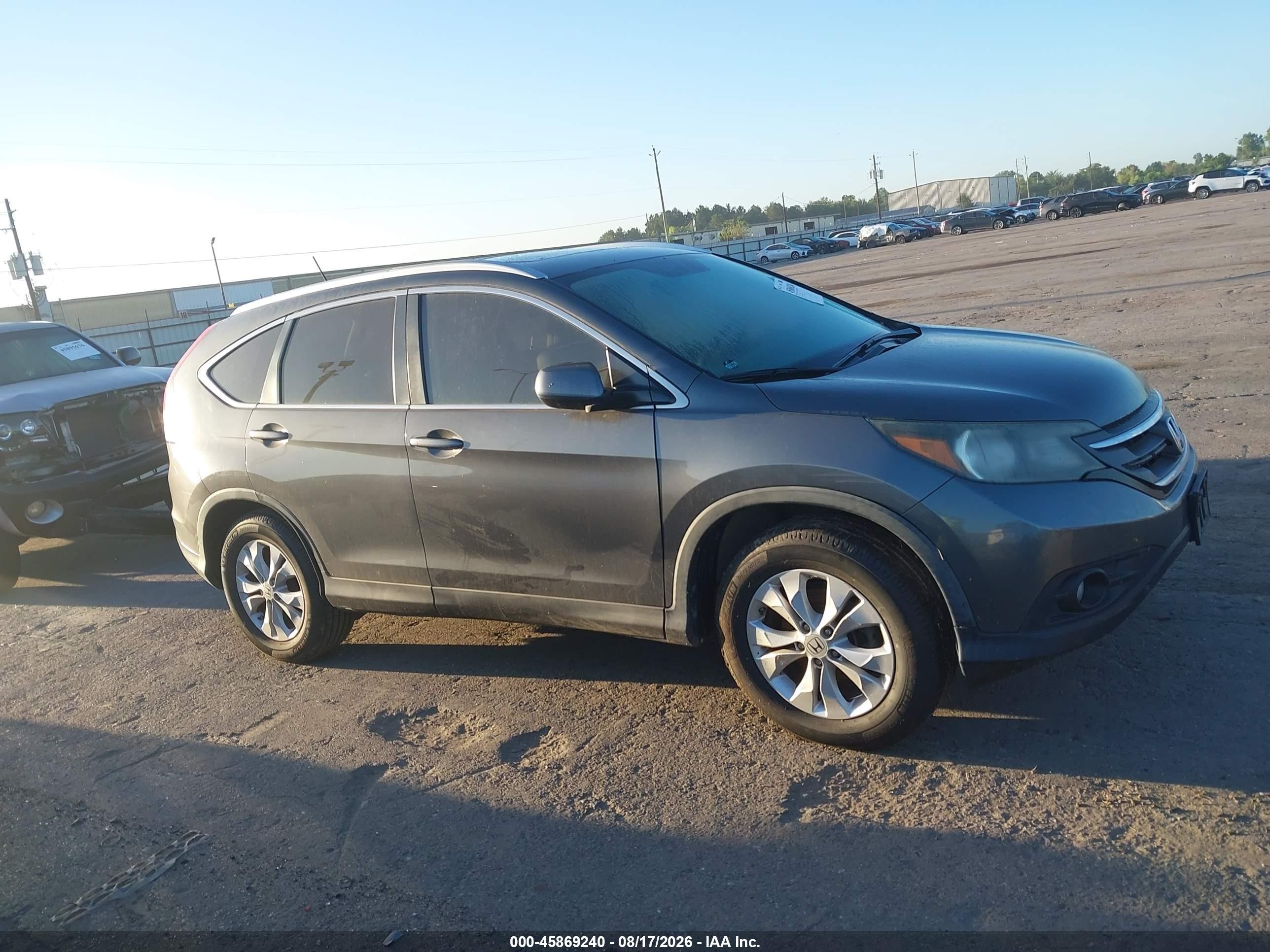 2013 Honda Cr-v Ex-l Gray vin: 5J6RM3H74DL015940