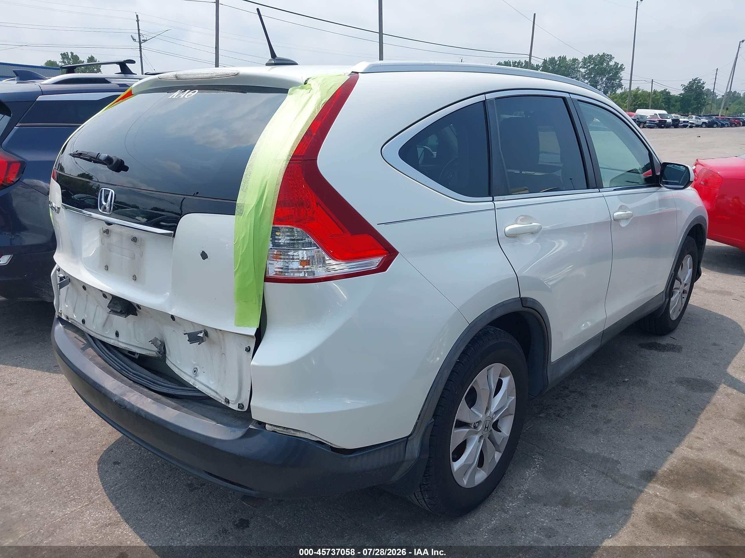2013 Honda Cr-v Ex-l White vin: 5J6RM3H74DL016473