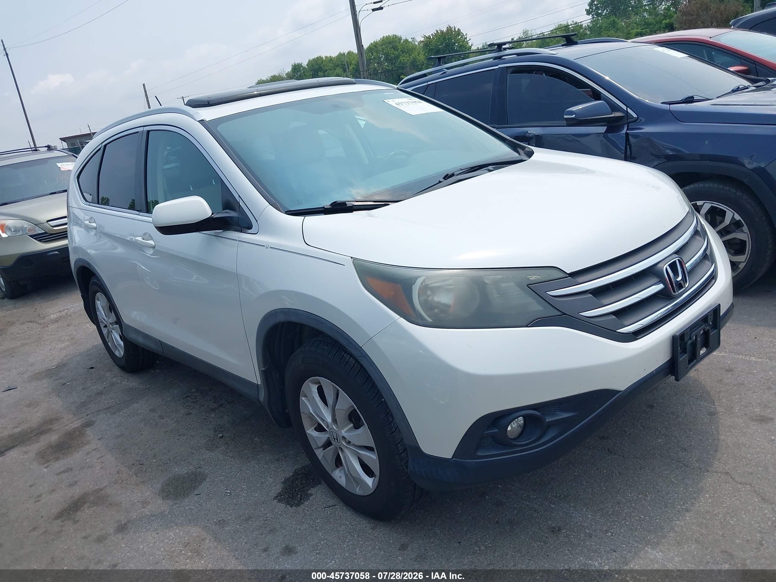 2013 Honda Cr-v Ex-l White vin: 5J6RM3H74DL016473