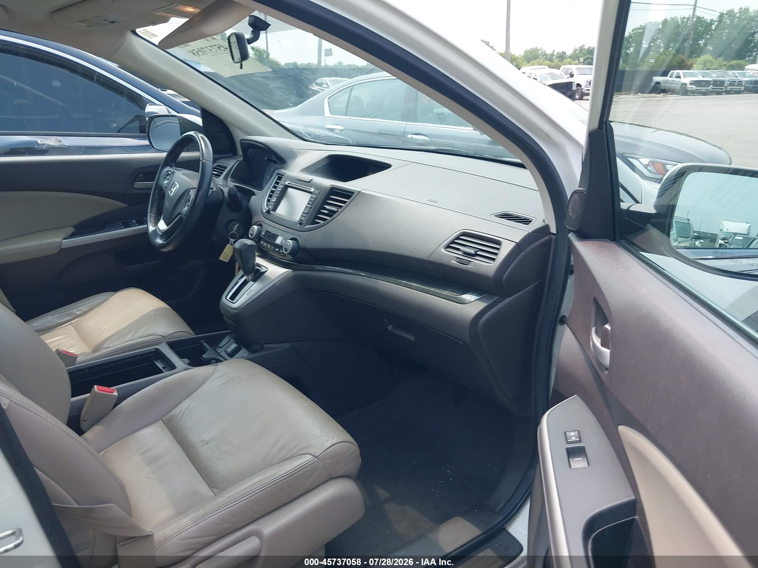 2013 Honda Cr-v Ex-l White vin: 5J6RM3H74DL016473