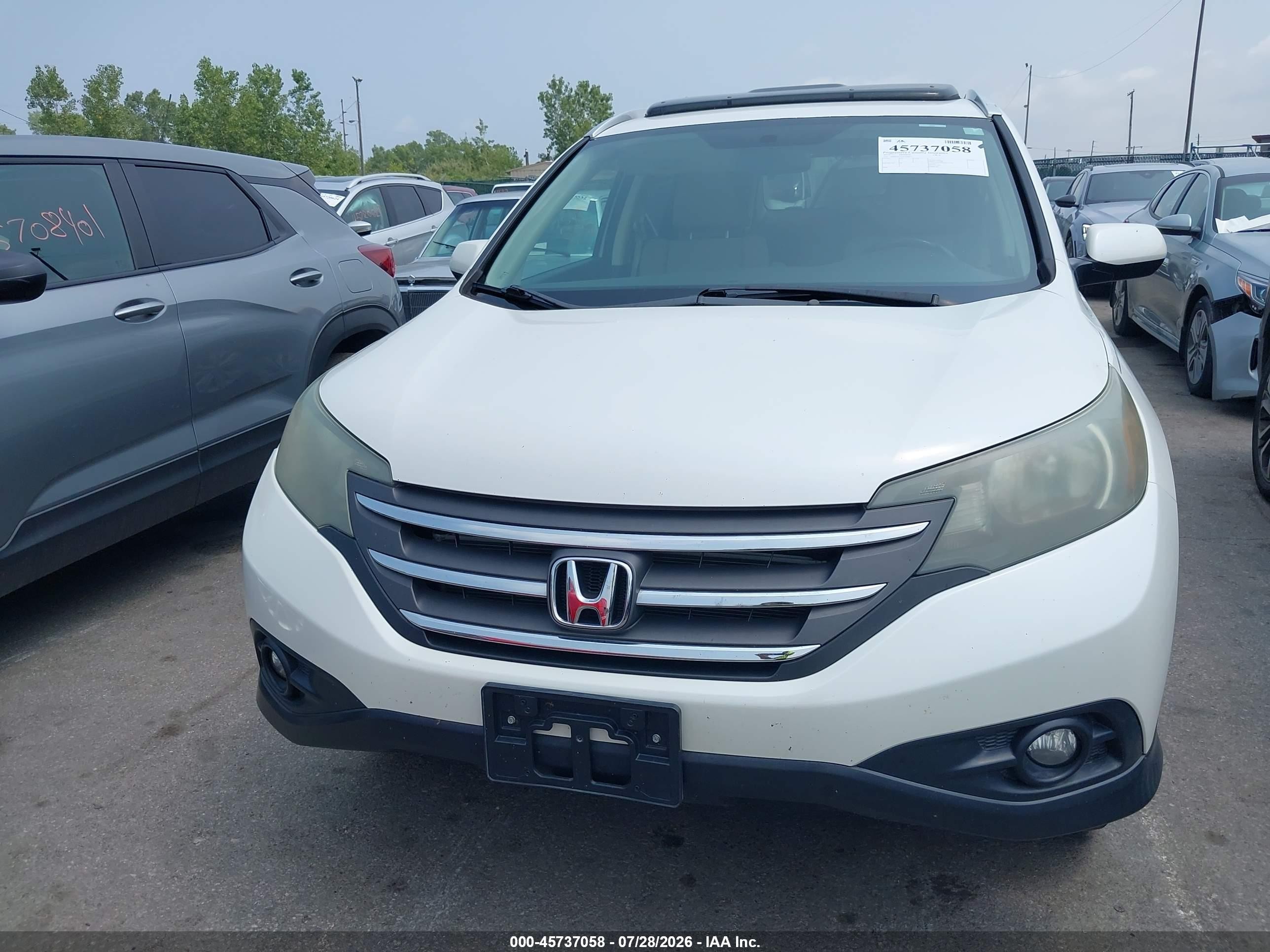 2013 Honda Cr-v Ex-l White vin: 5J6RM3H74DL016473