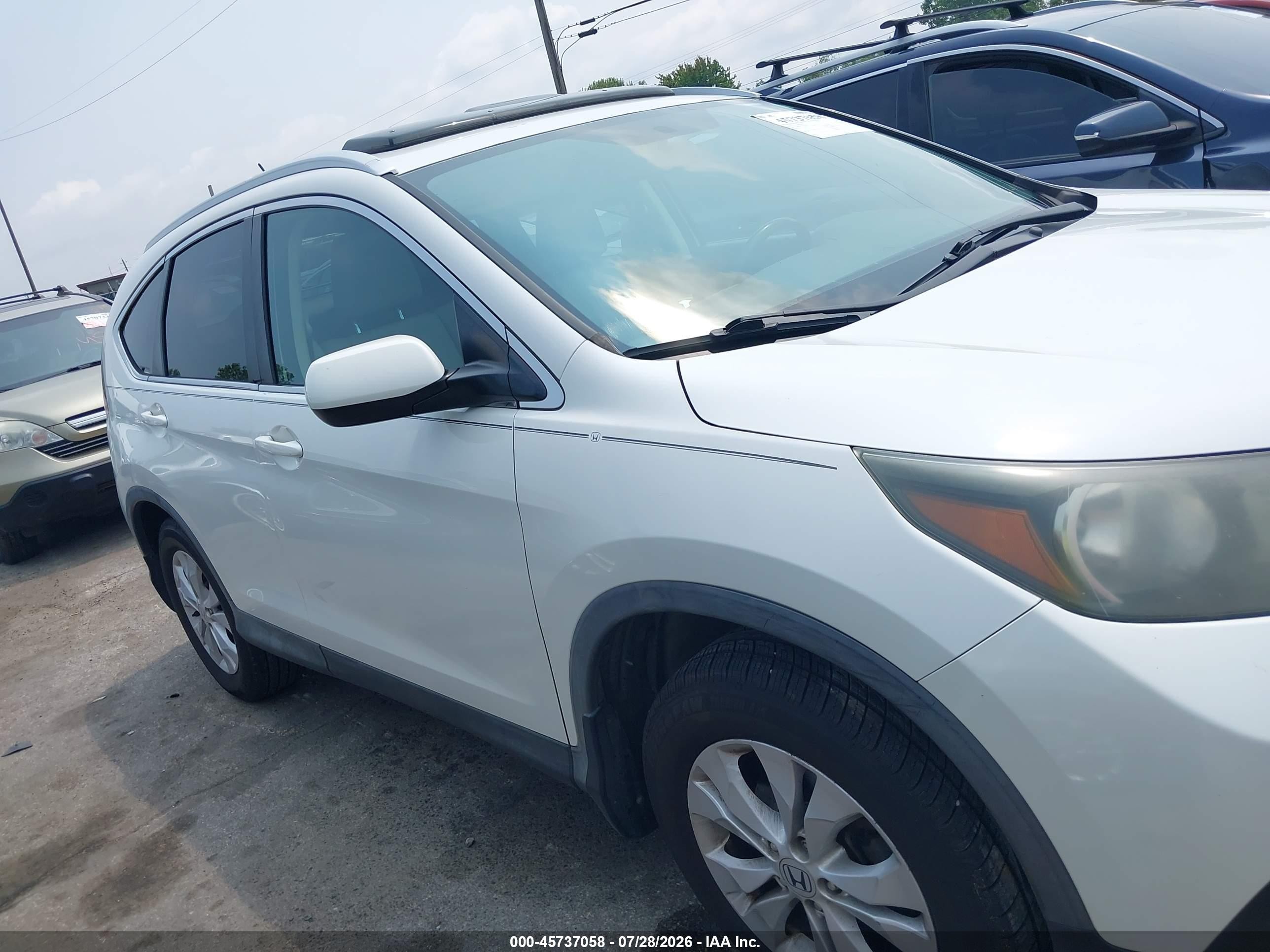 2013 Honda Cr-v Ex-l White vin: 5J6RM3H74DL016473
