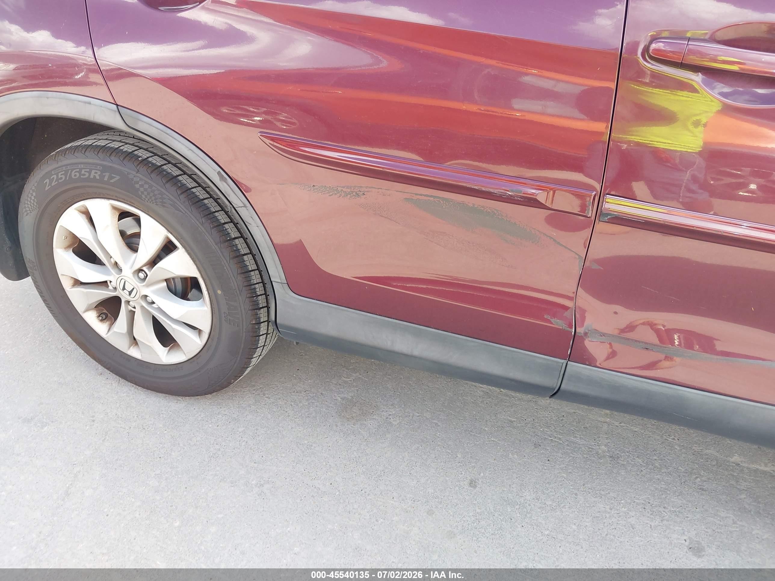2013 Honda Cr-v Ex-l Maroon vin: 5J6RM3H74DL017218