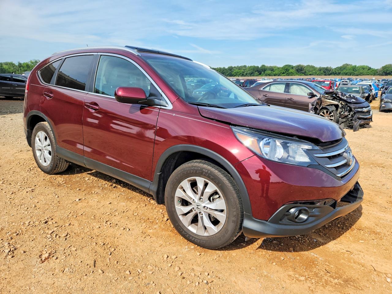 2013 Honda Cr-v Exl Burgundy vin: 5J6RM3H74DL017722