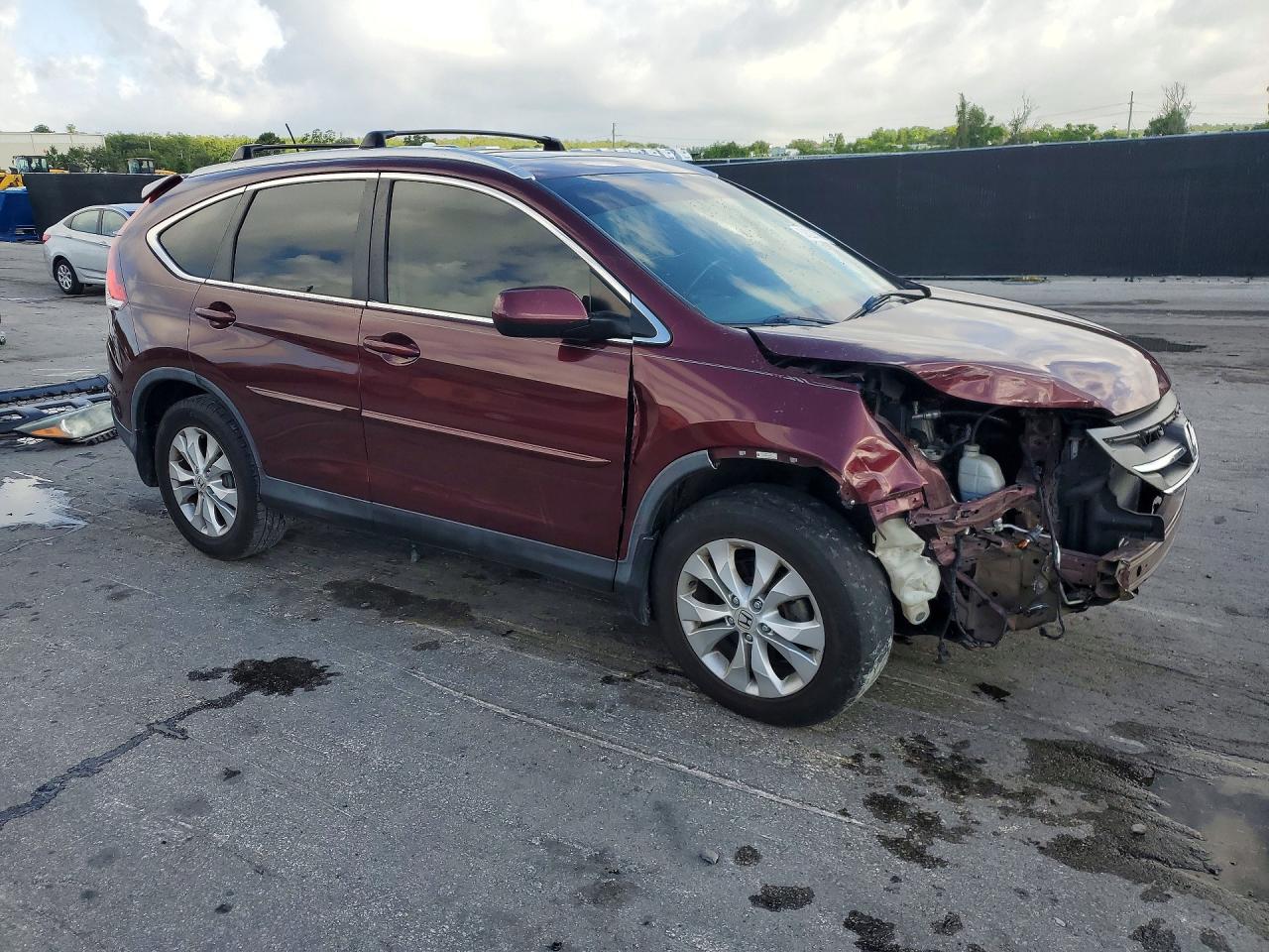 2014 Honda Cr-v Exl Burgundy vin: 5J6RM3H74EL023022