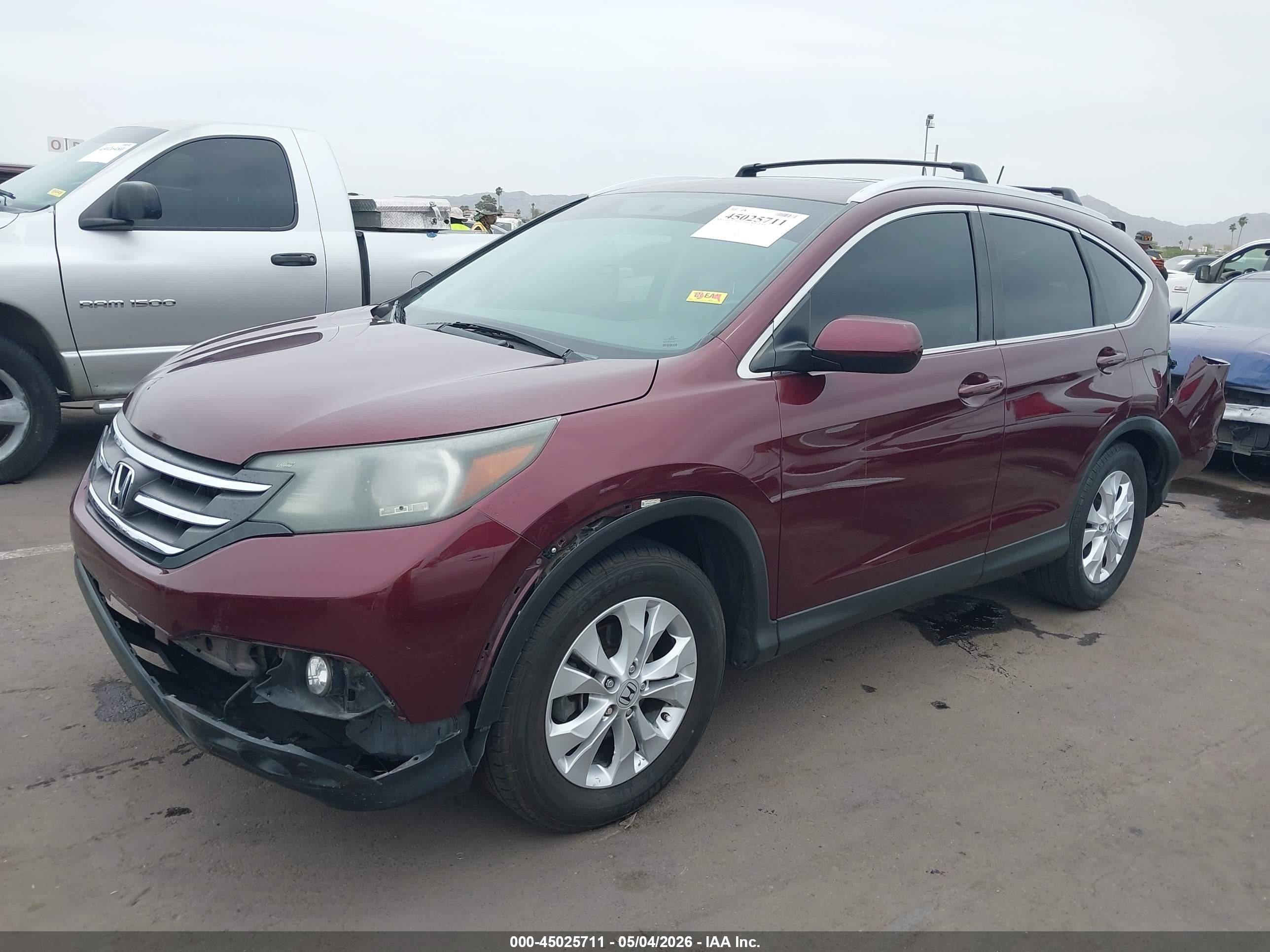 2012 Honda Cr-v Ex-l Maroon vin: 5J6RM3H75CL010261